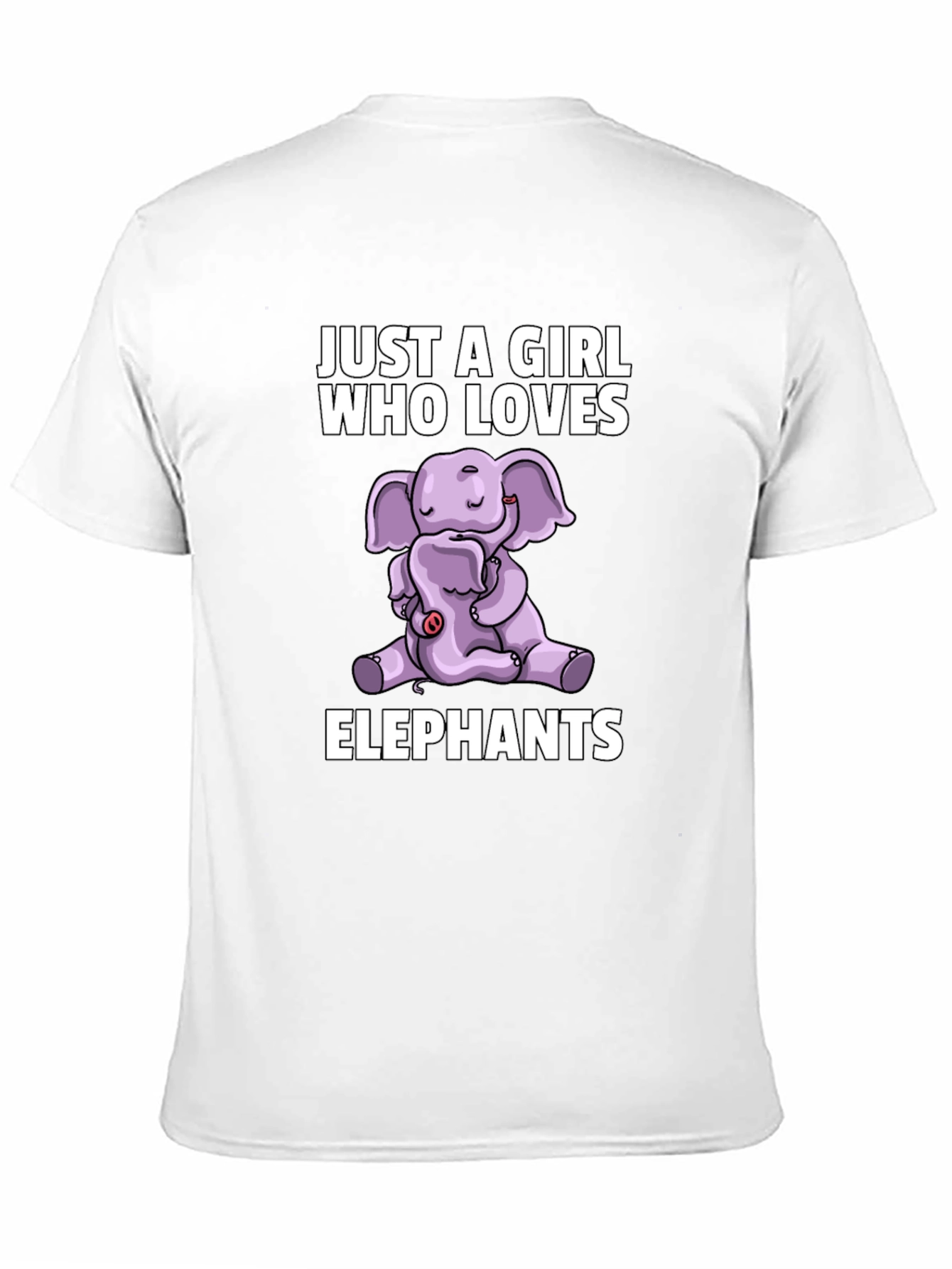 Black Elephant Lover's T-Shirt - Girl's Cute Elephant Design view 11