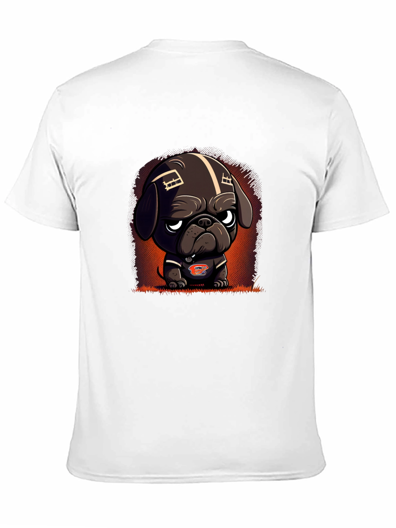 Black Cartoon Dog Football Fan T-Shirt view 11