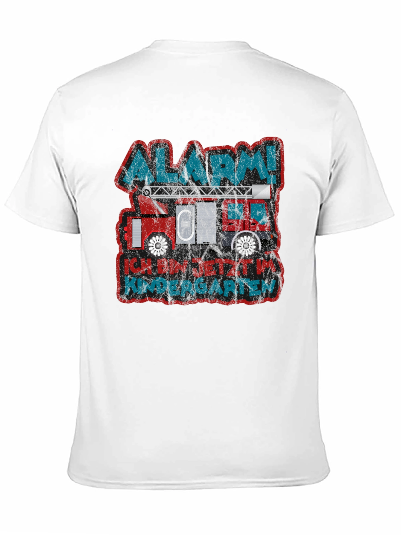 Black Alarm! Kindergarten Fire Truck T-Shirt view 11