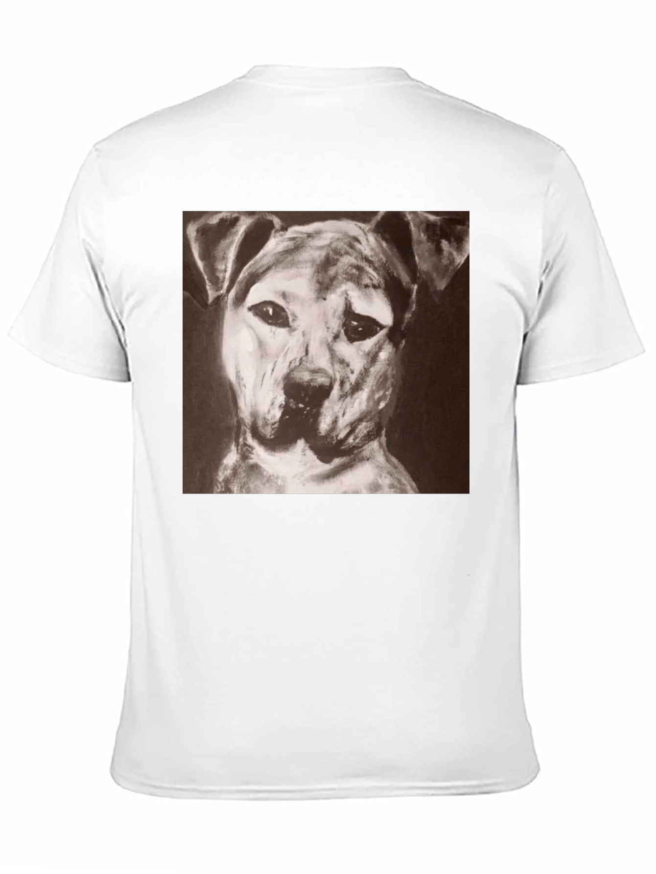 Black Dog Portrait Black T-Shirt - Artistic Graphic Tee view 11