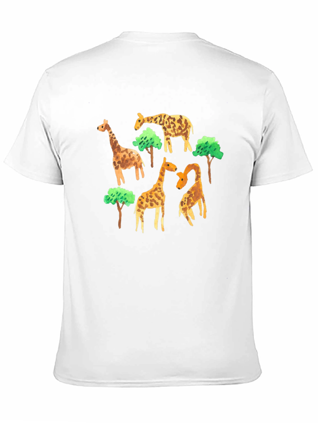 Black Giraffe Pattern T-Shirt - Black view 11