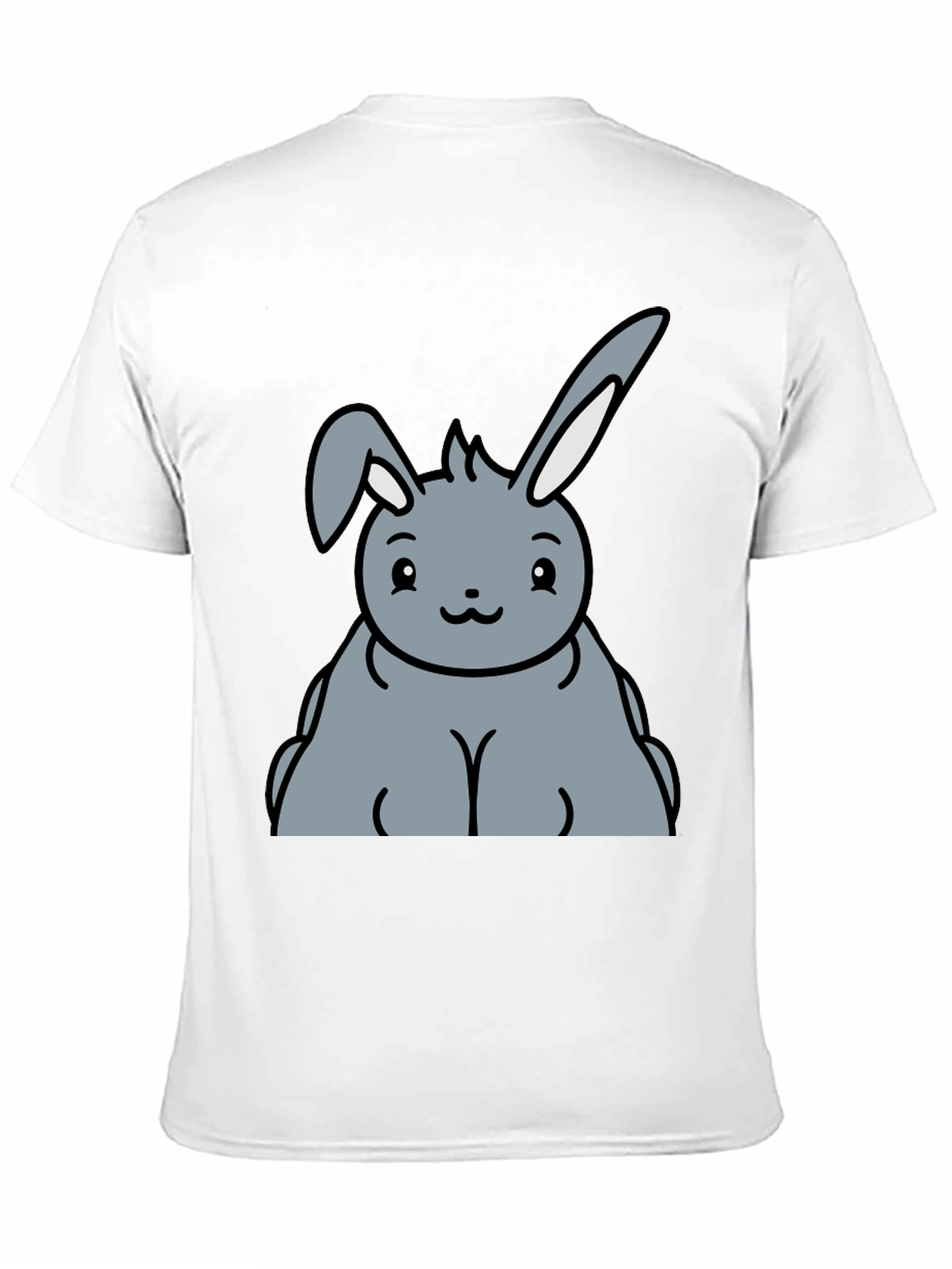 Black Cute Bunny Graphic Tee - Unisex Black T-Shirt view 11