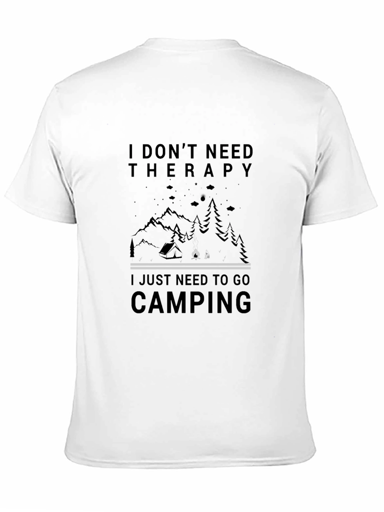 Black Camping Therapy Black Graphic Tee view 11