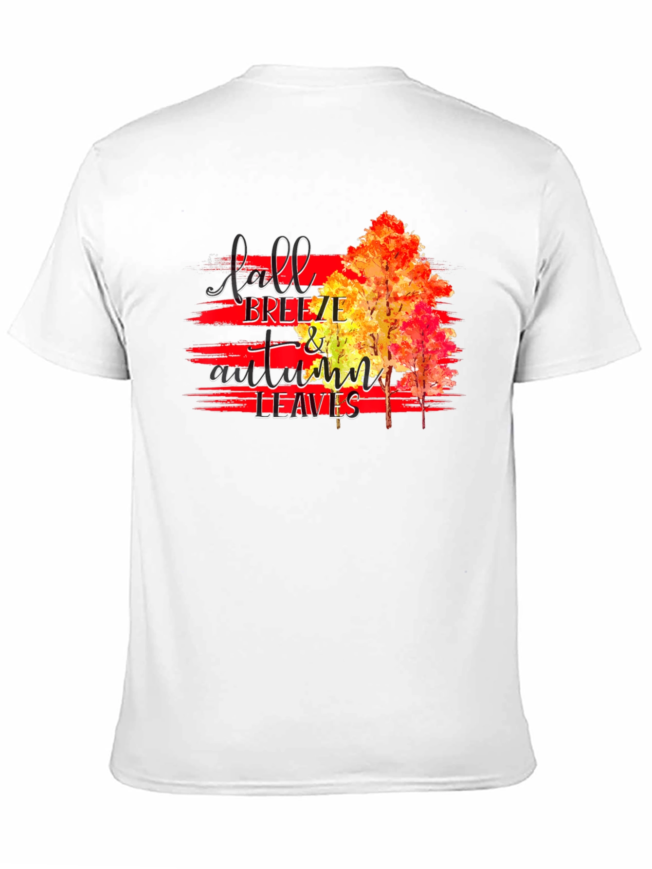 Black Fall Breeze & Autumn Leaves Graphic T-Shirt view 11