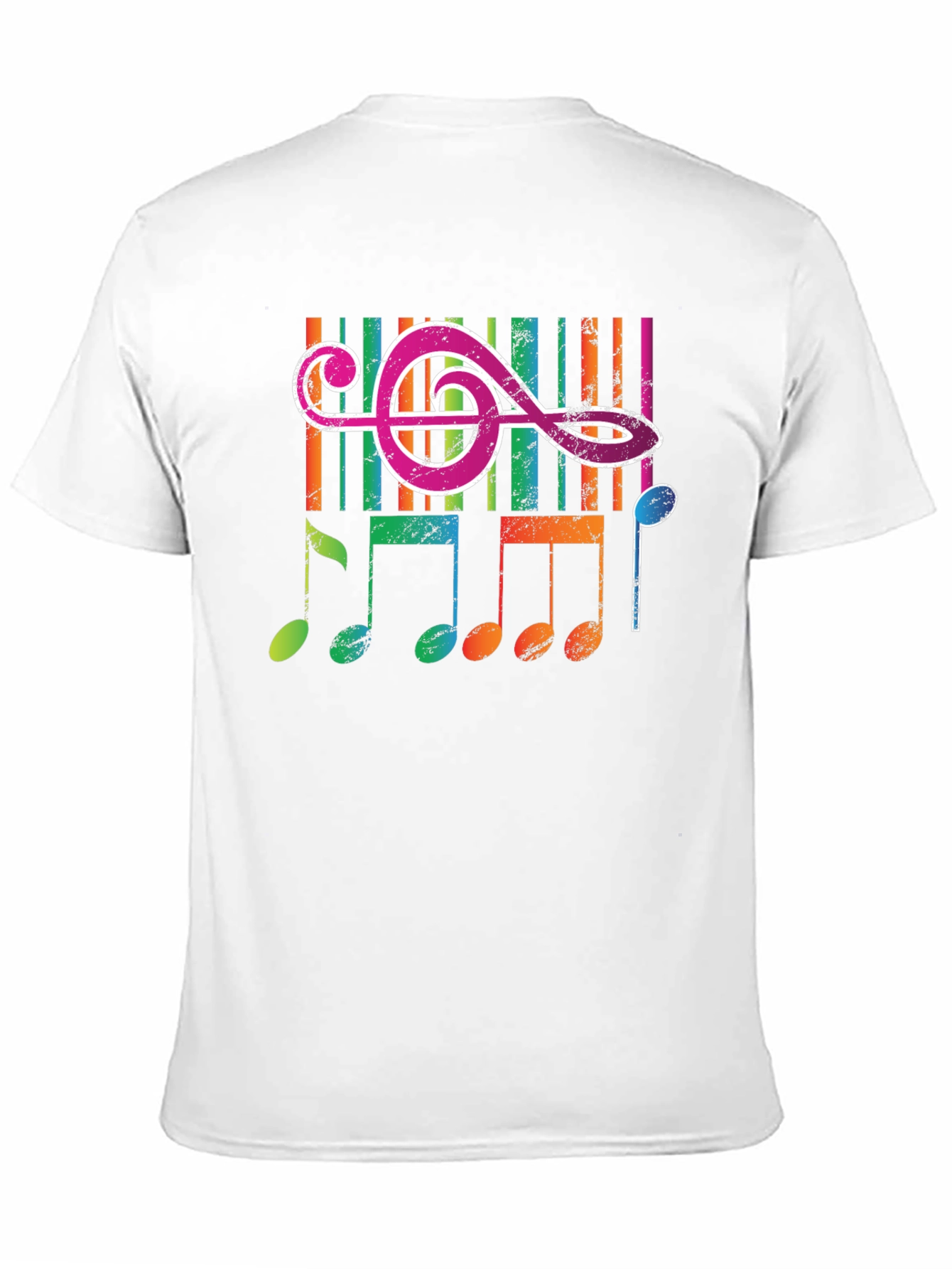Black Colorful Music Notes Graphic T-Shirt view 11