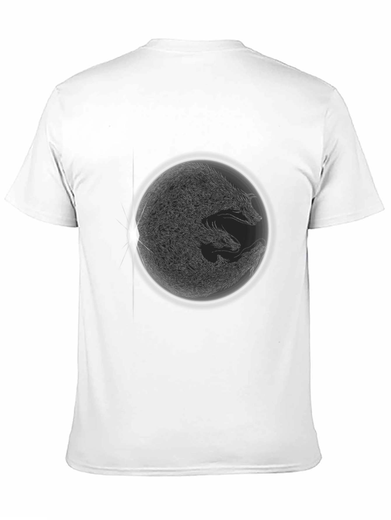 Black Wolf Eclipse Graphic Black T-Shirt view 11