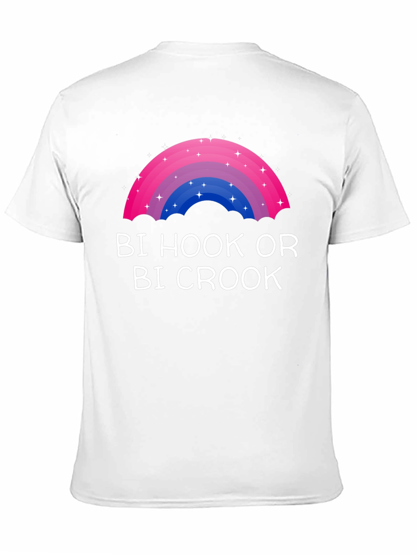 Black Bi Hook or Bi Crook T-Shirt - Bisexual Pride Rainbow view 11