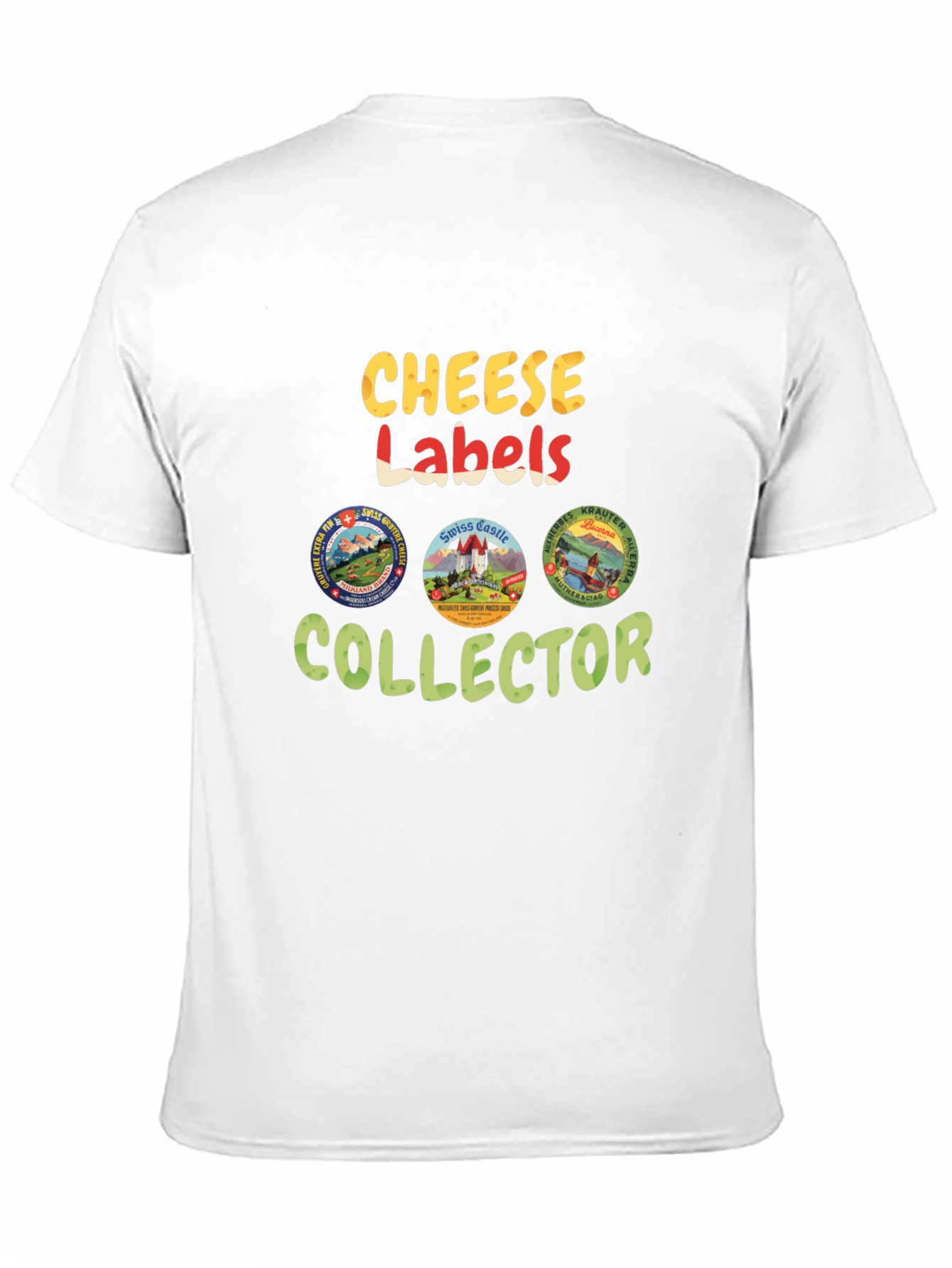 Black Cheese Labels Collector T-Shirt view 11