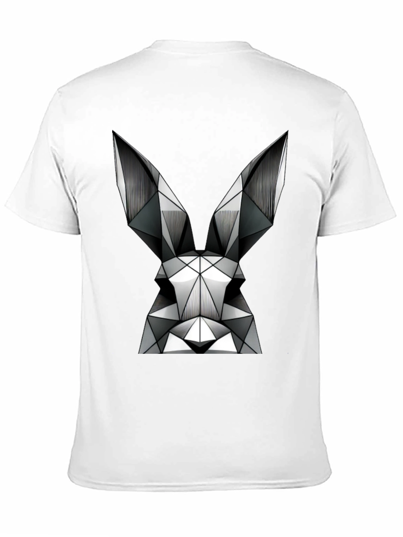 Black Geometric Rabbit Graphic Tee - Modern Black T-Shirt view 11