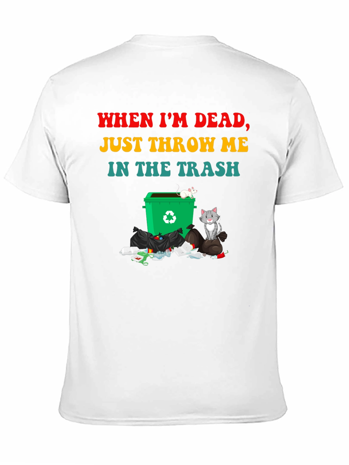 Black Humorous "Throw Me in the Trash" Graphic Tee view 11