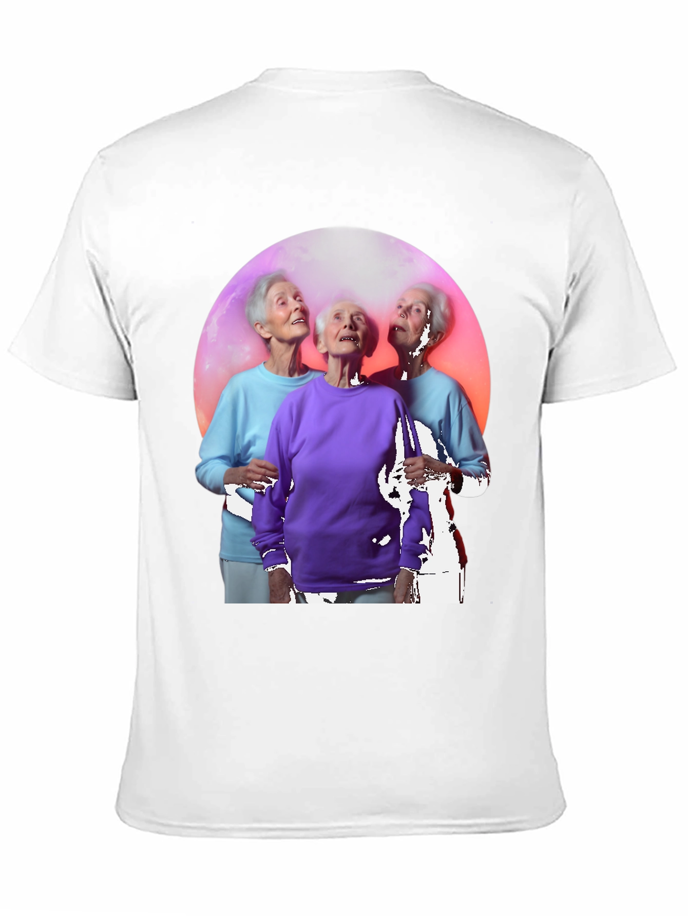 Black Three Grannies in Space Black T-Shirt view 11
