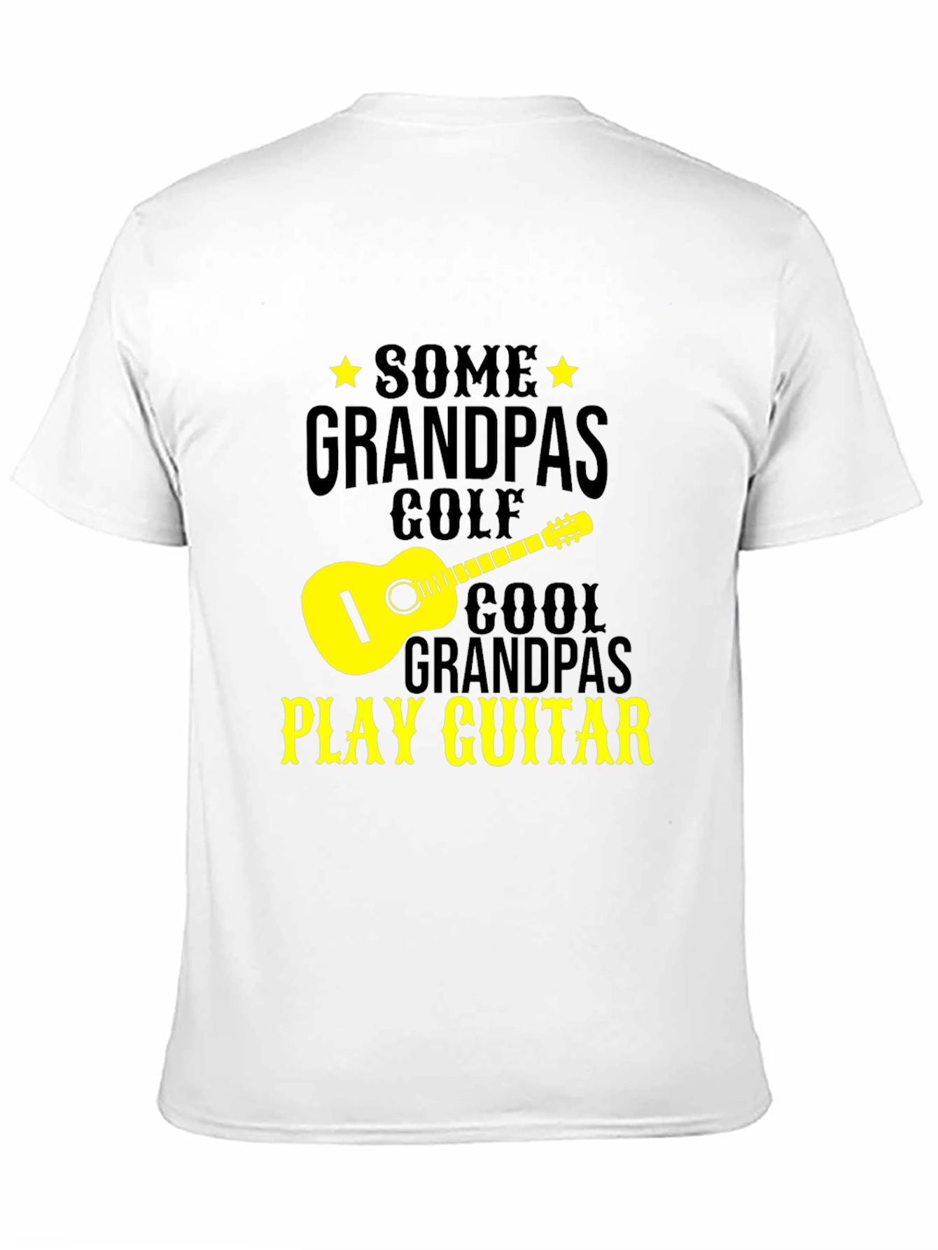 Black Cool Grandpa Guitar Player Black T-Shirt view 11