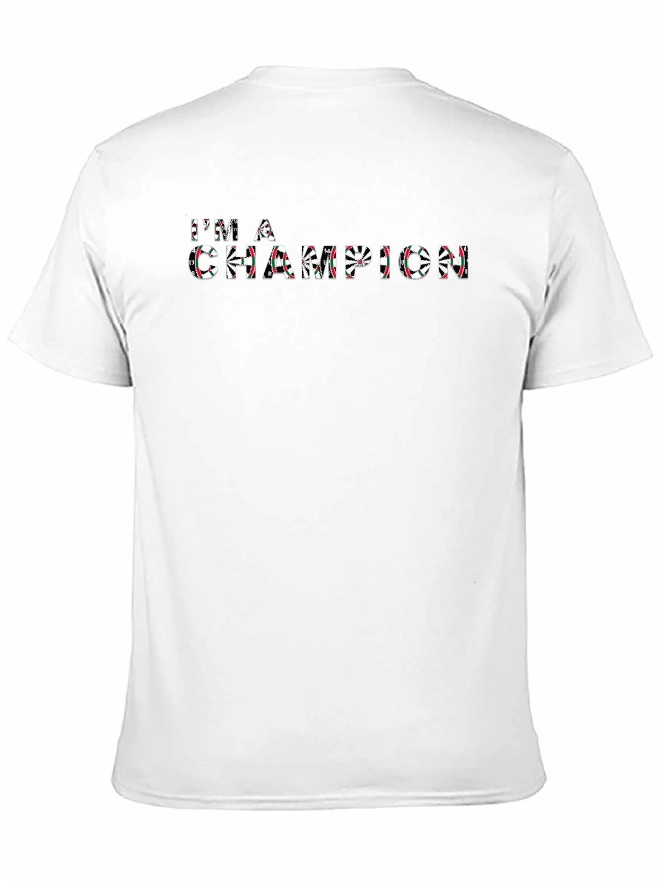 Black I'm a Champion Dartboard Print Black T-Shirt view 11