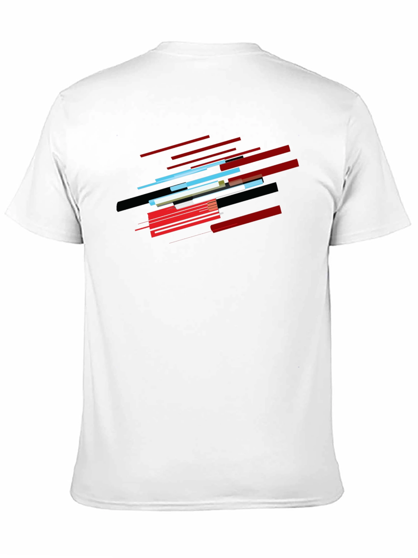 Black Abstract Lines Graphic Black T-Shirt view 11