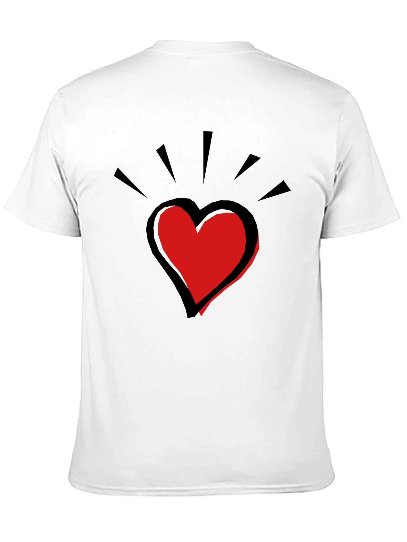 Black Heart Graphic Tee - Men's Black Casual Shirt view 11