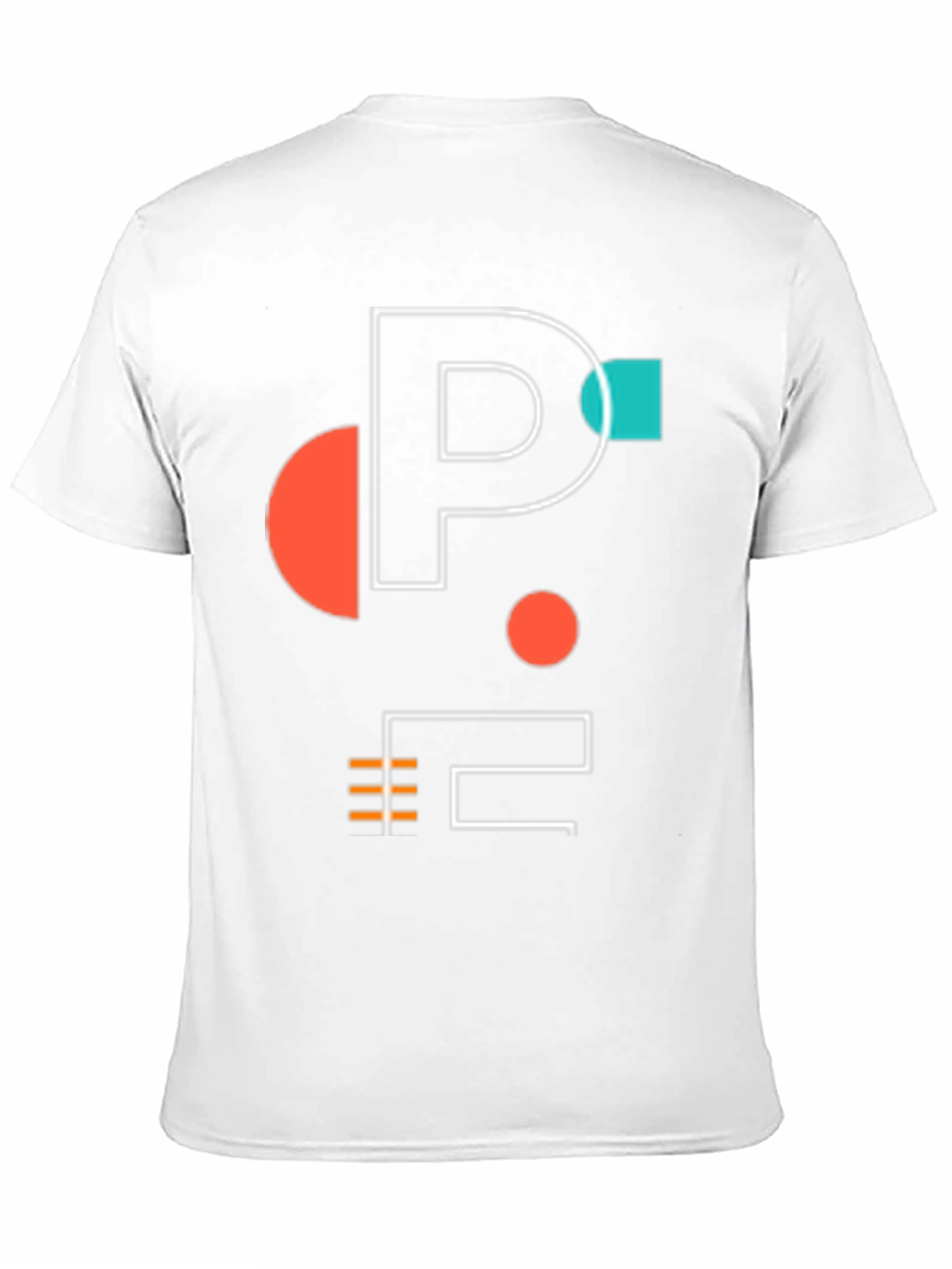 Black Modern Graphic Tee - Geometric P Design view 11