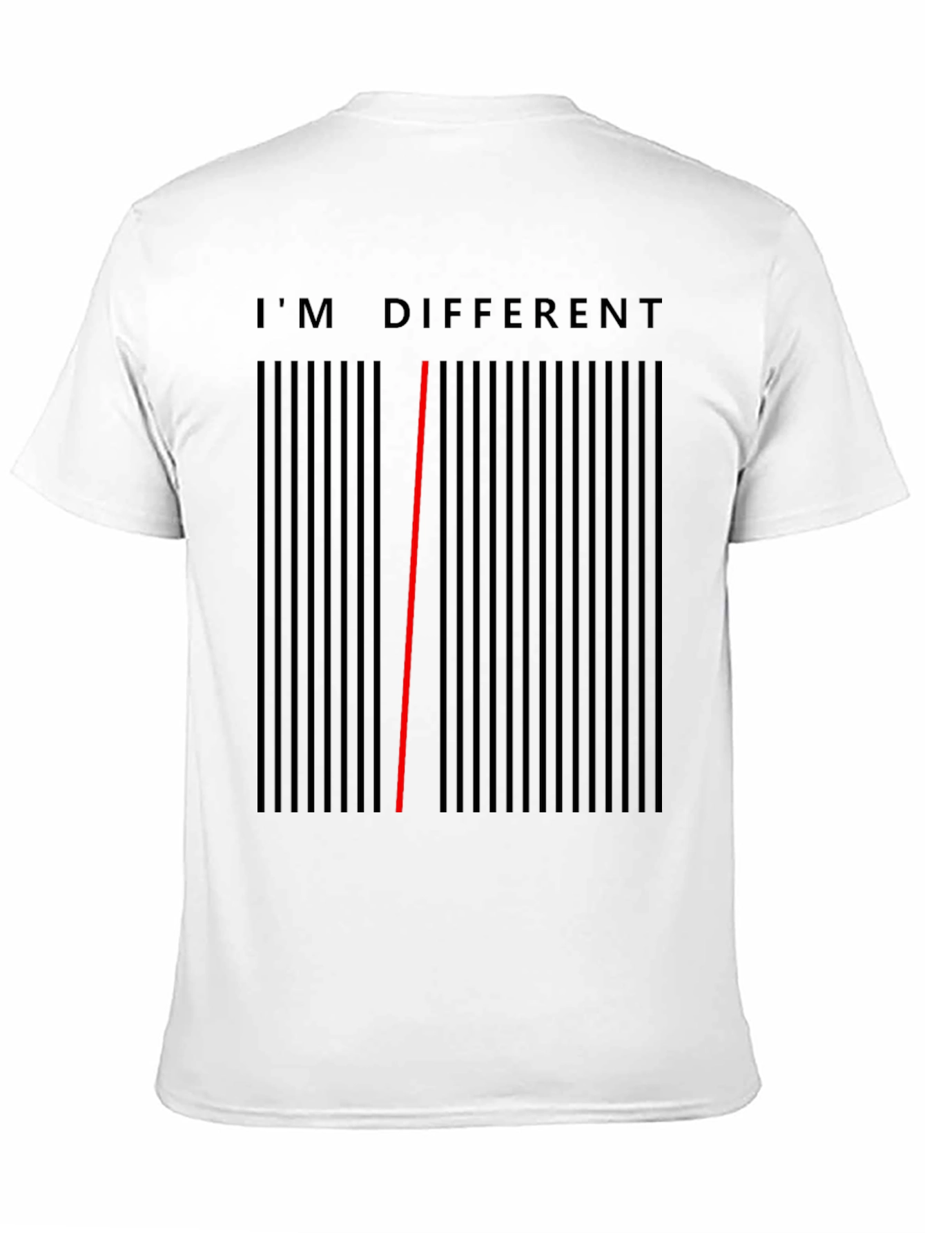 Black I'm Different Barcode T-Shirt - Unique Statement Tee view 11
