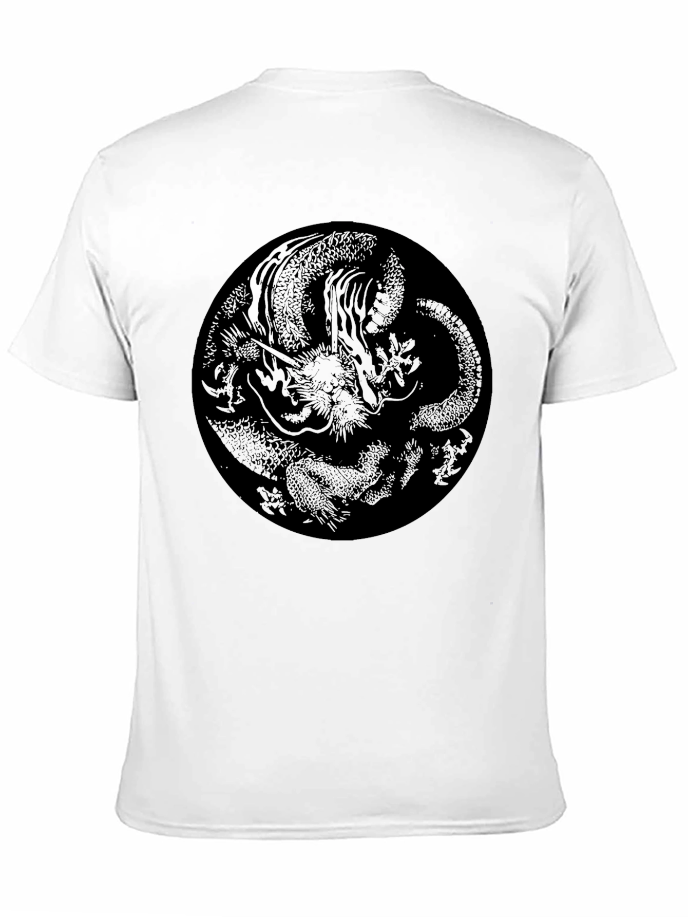 Black Dragon Circle Graphic Black T-Shirt view 11