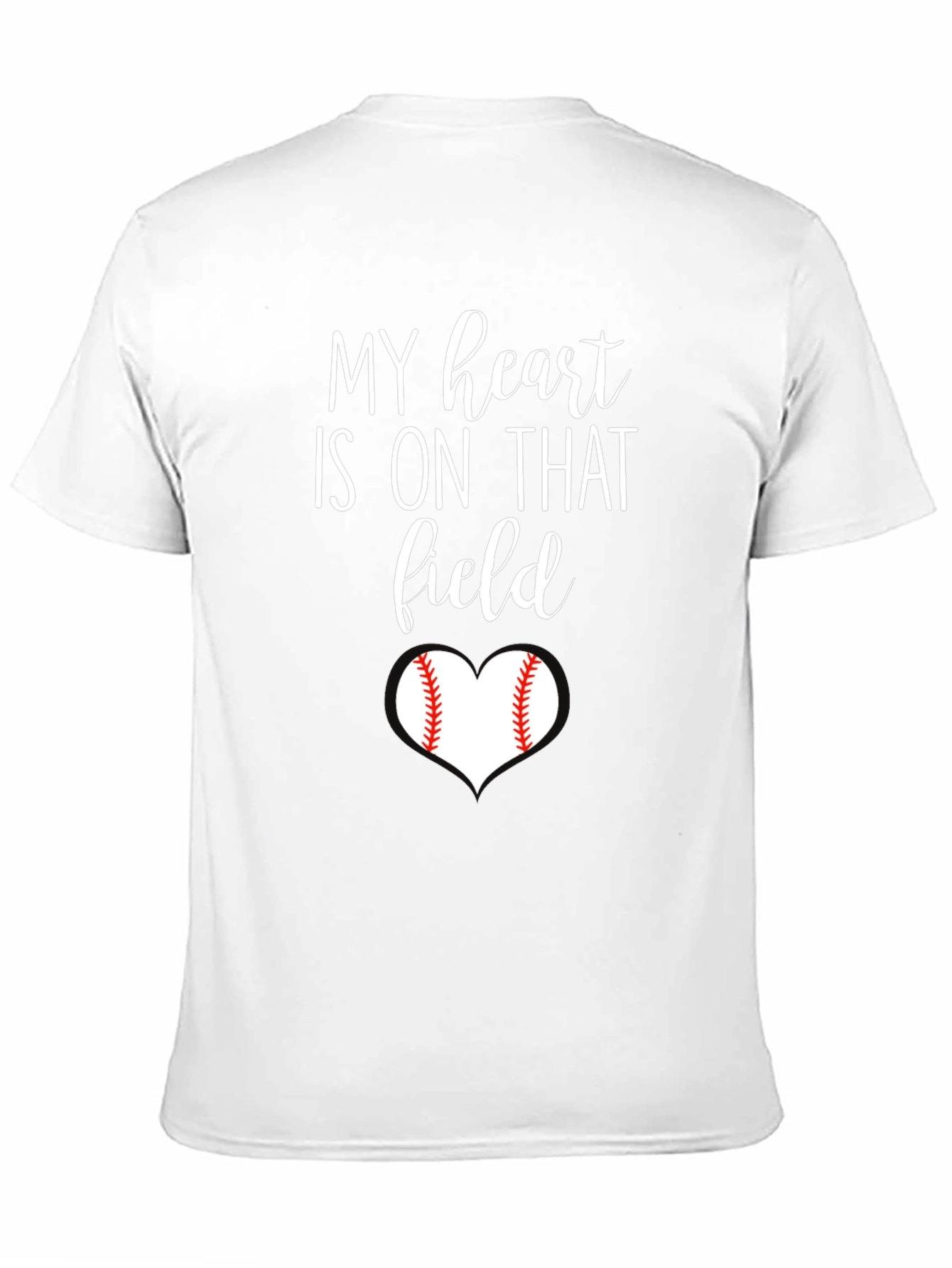 Black My Heart is On That Field Baseball T-Shirt view 11