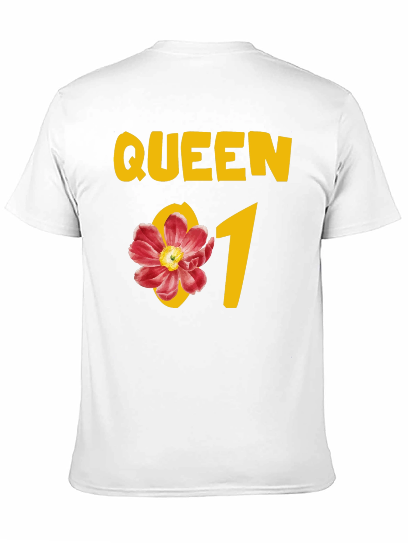 Black Queen Floral Graphic Tee - Black Cotton T-Shirt view 11