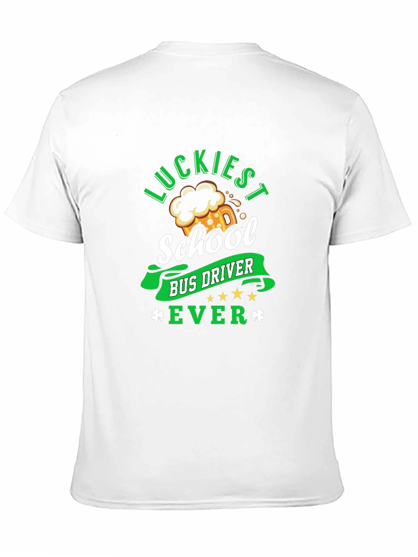 Black Luckiest School Bus Driver Ever St. Patrick's Day T-Shirt view 11