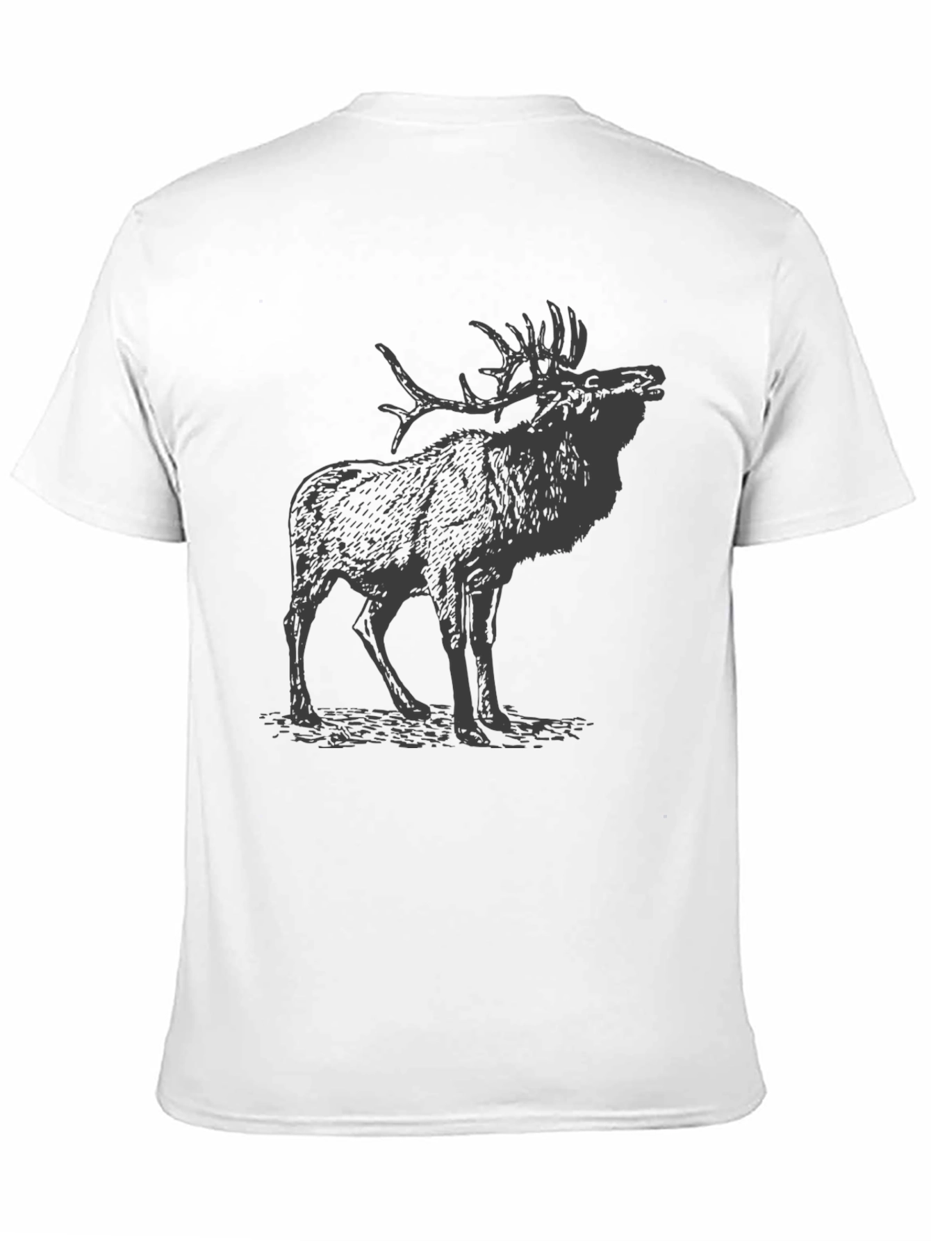 Black Black T-Shirt with Elk Print view 11