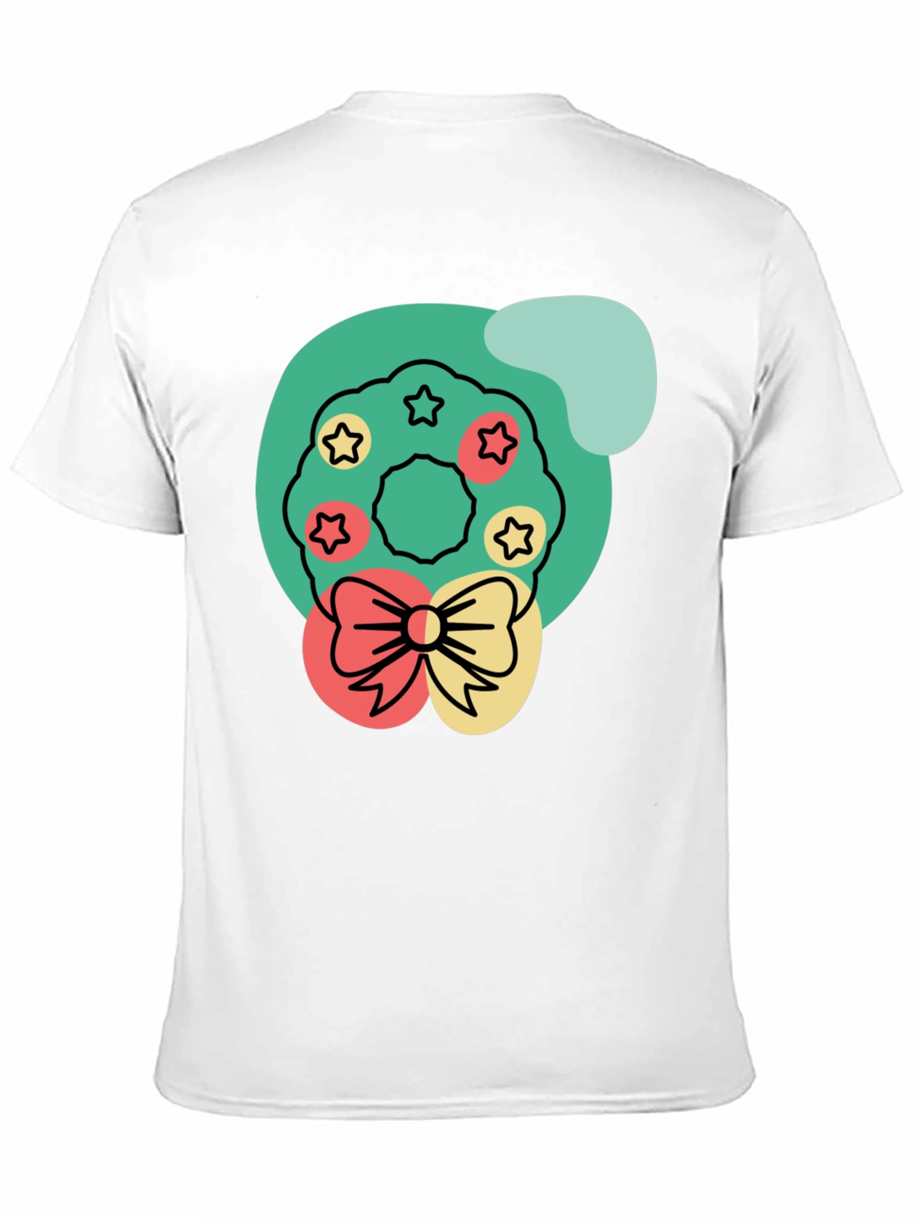 Black Festive Wreath Graphic Tee - Holiday Cheer T-Shirt view 11