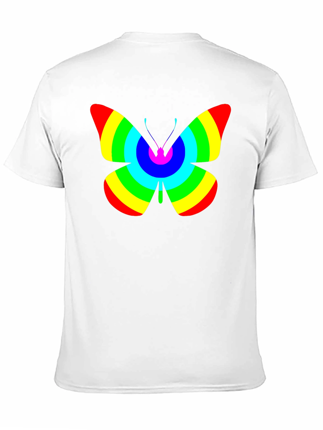 Black Rainbow Butterfly Graphic Black T-Shirt view 11