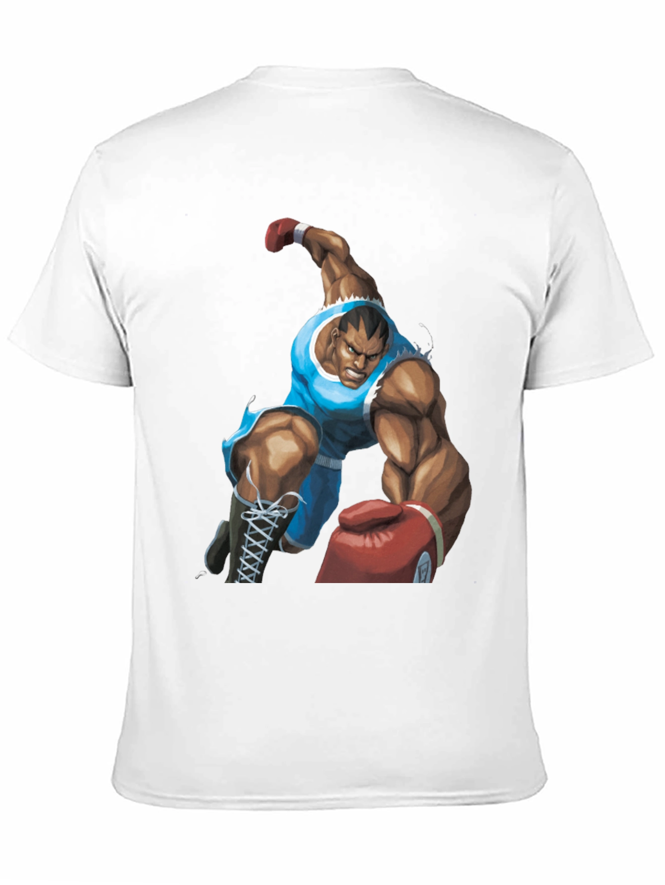 Black Bald Boxer Punch Out Style Black T-Shirt view 11