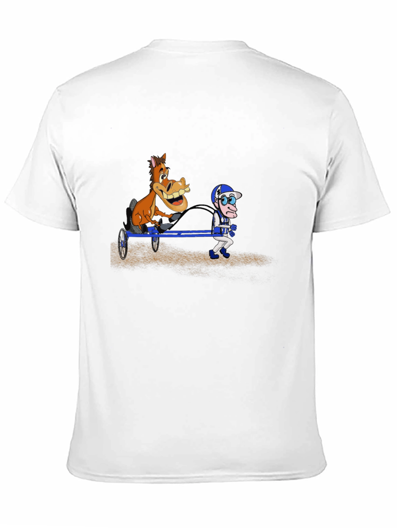 Black Cartoon Horse & Jockey Black T-Shirt view 11