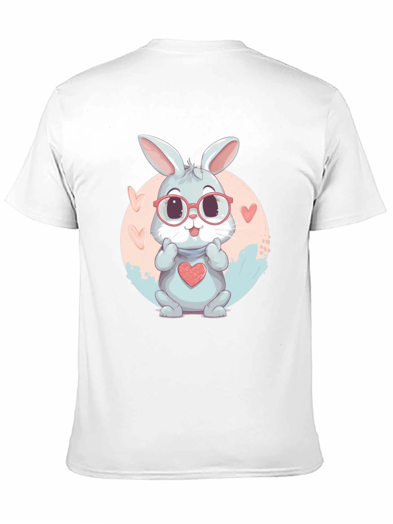 Black Cute Bunny Heart Graphic Tee view 11