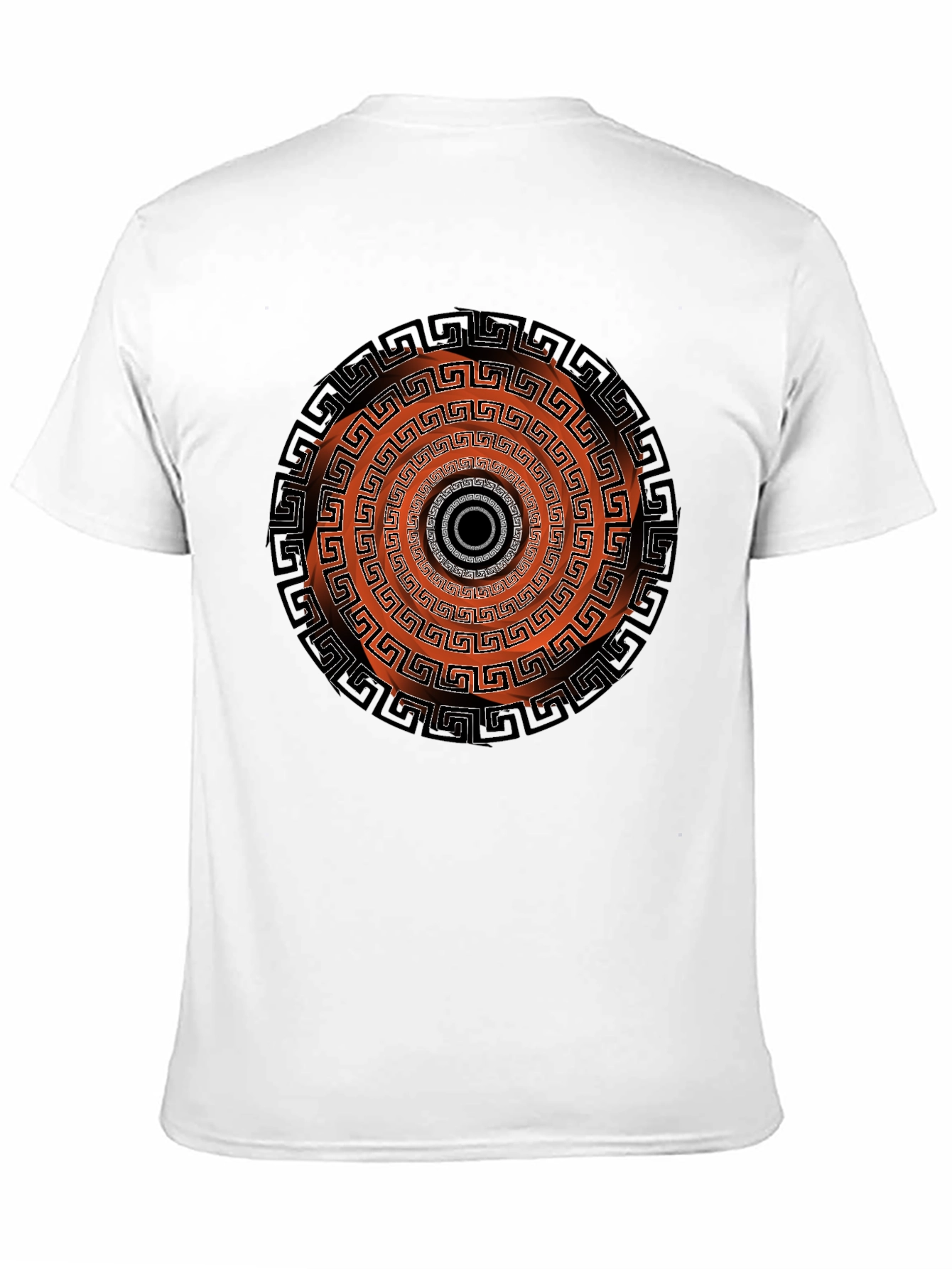 Black Geometric Circle Graphic Print Men's Black T-Shirt view 11