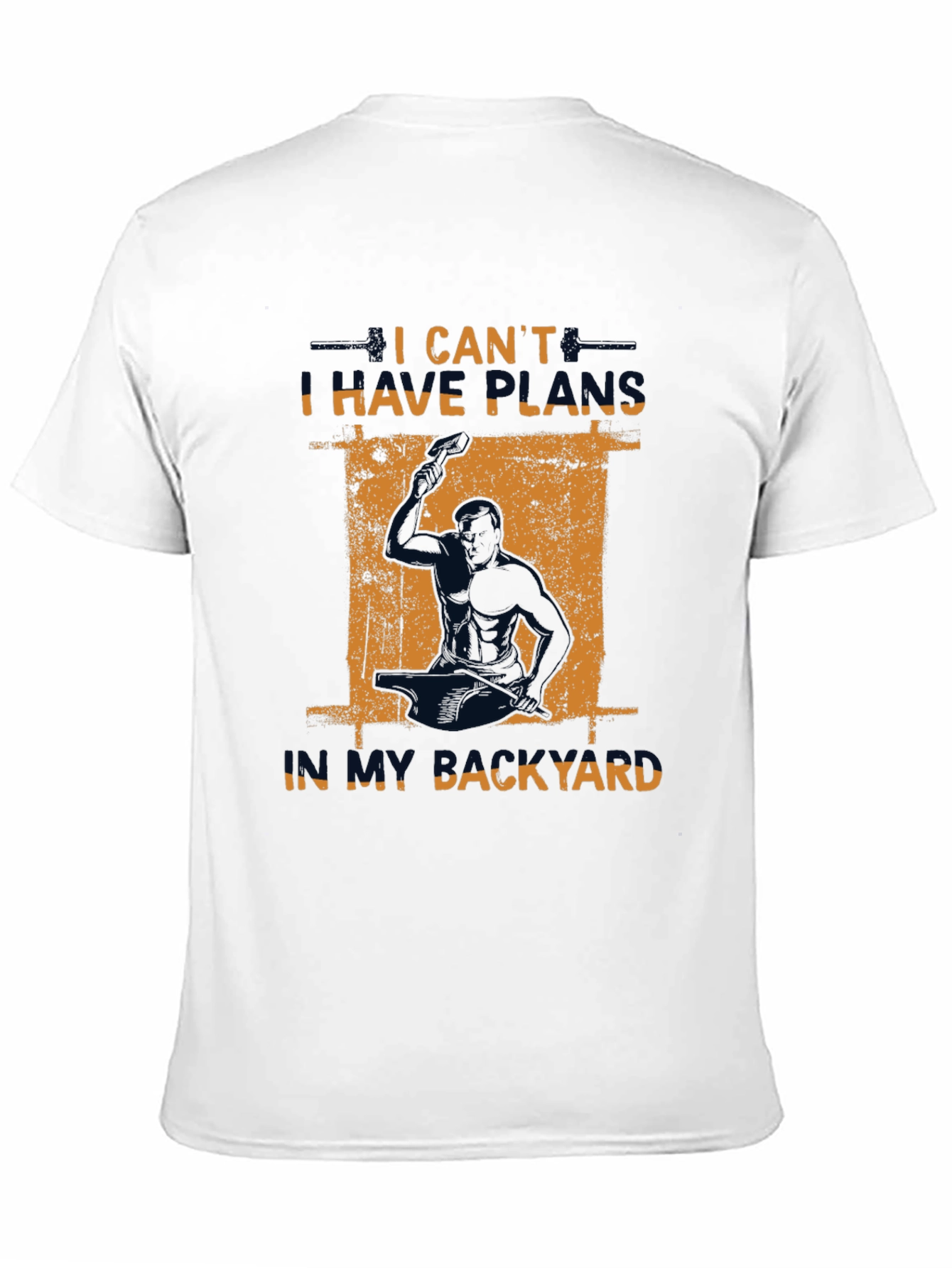 Black I Can't I Have Plans In My Backyard T-Shirt view 11
