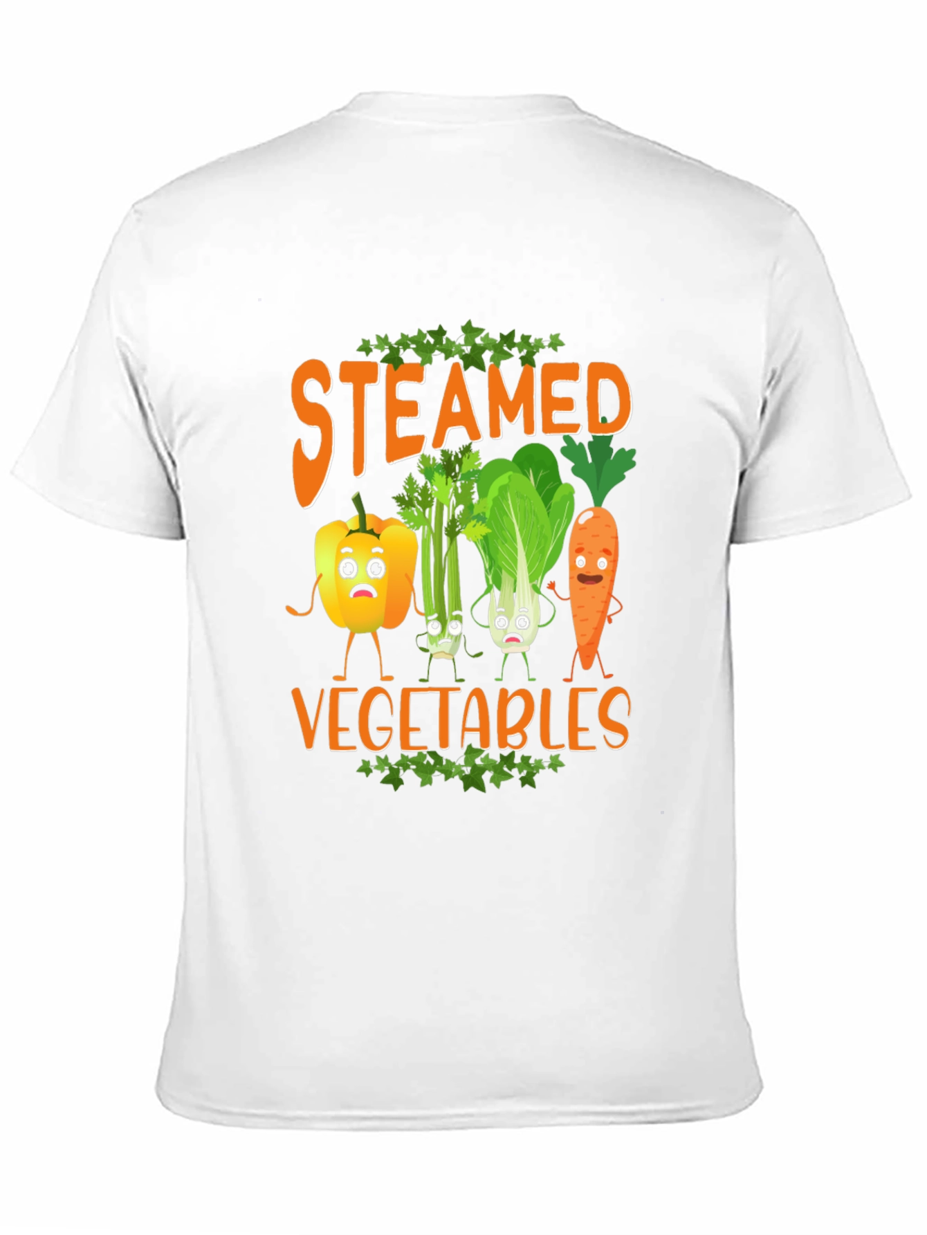 Black Steamed Vegetables Graphic T-Shirt view 11