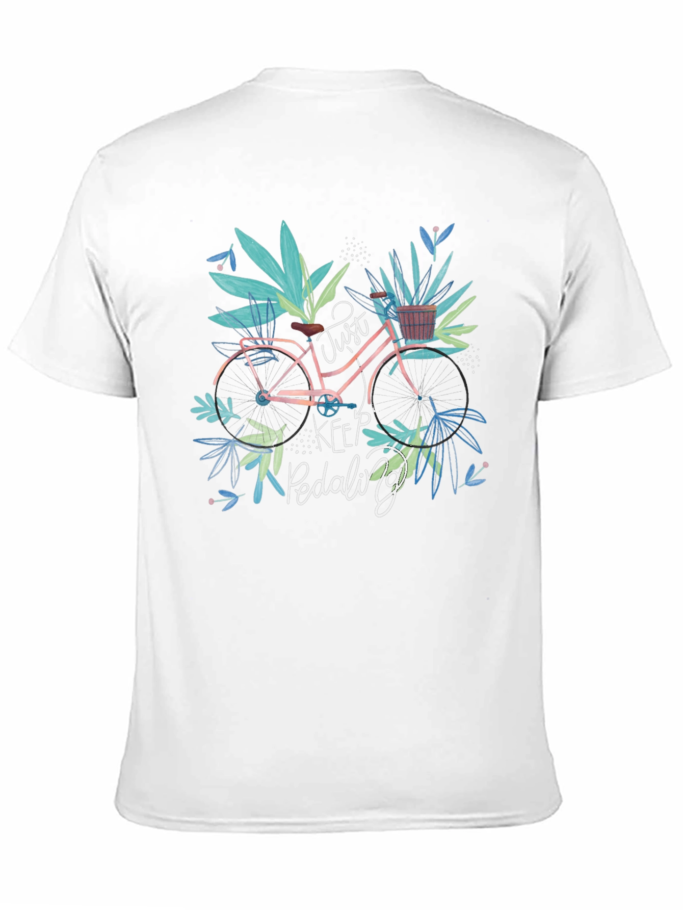 Black Just Keep Pedaling Bicycle Graphic Tee view 11