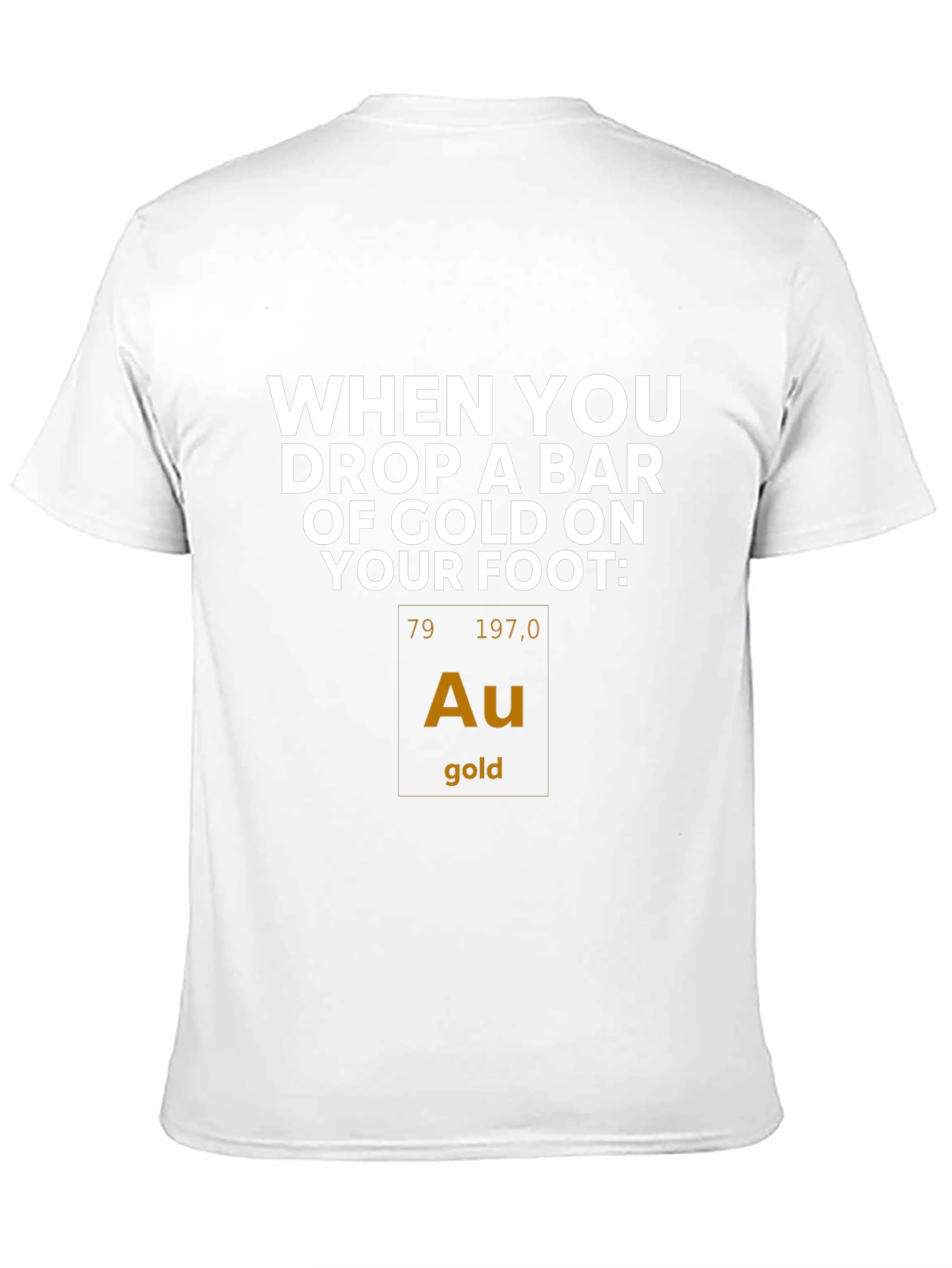 Black Funny Gold Element Periodic Table T-Shirt view 11