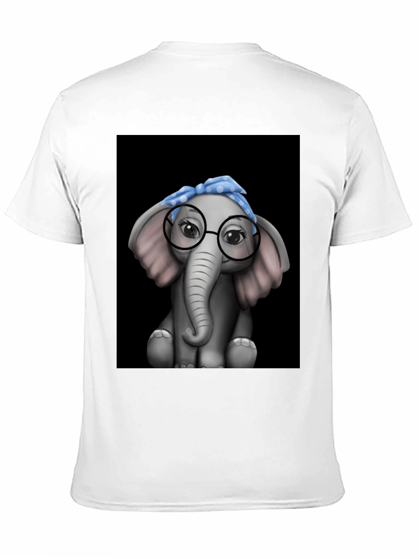 Black Elephant with Glasses Graphic Tee - Black T-Shirt view 11