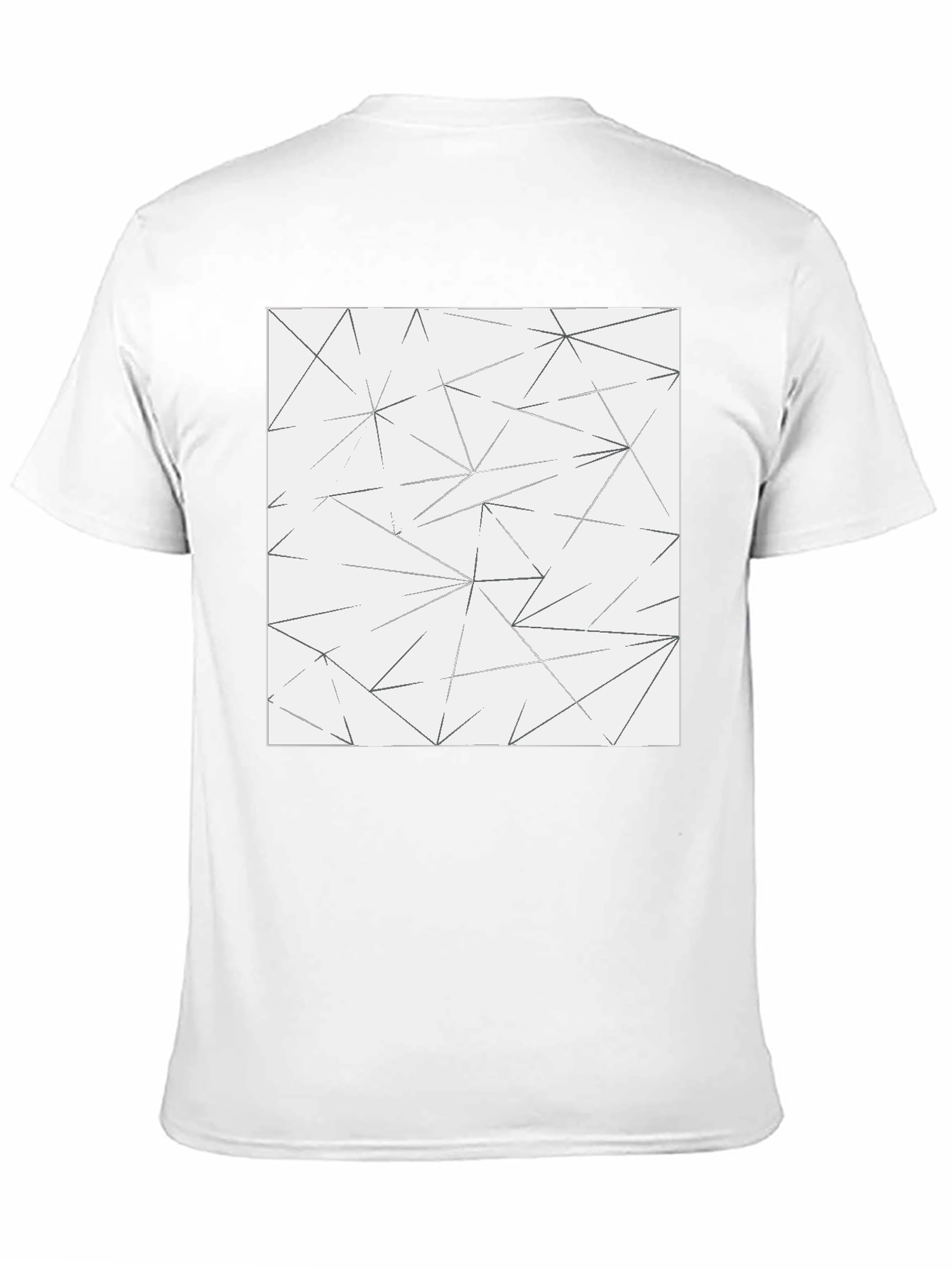 Black Geometric Line Pattern Tee - Modern Black T-Shirt view 11
