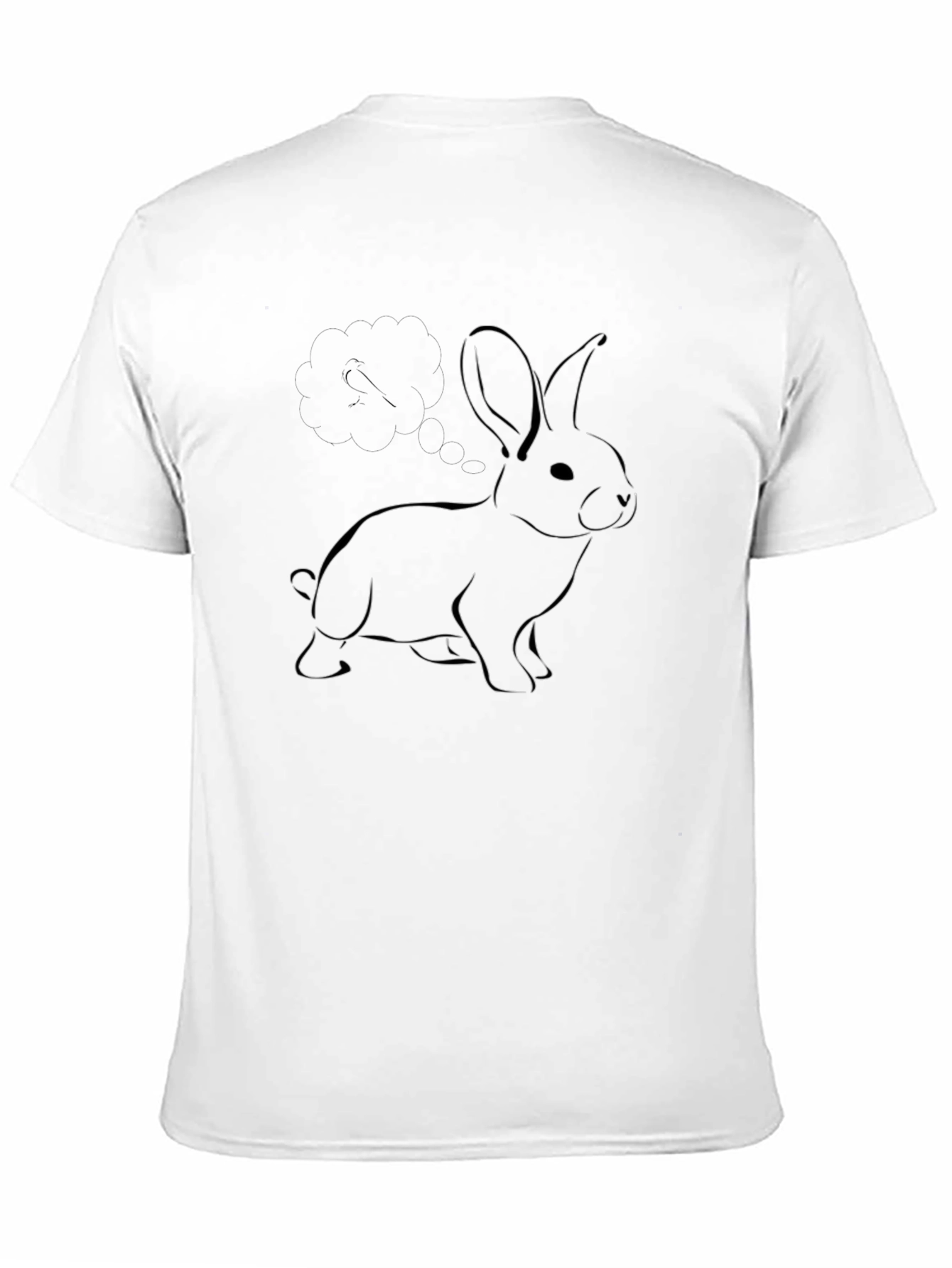 Black Minimalist Bunny Graphic Tee - Black Cotton view 11