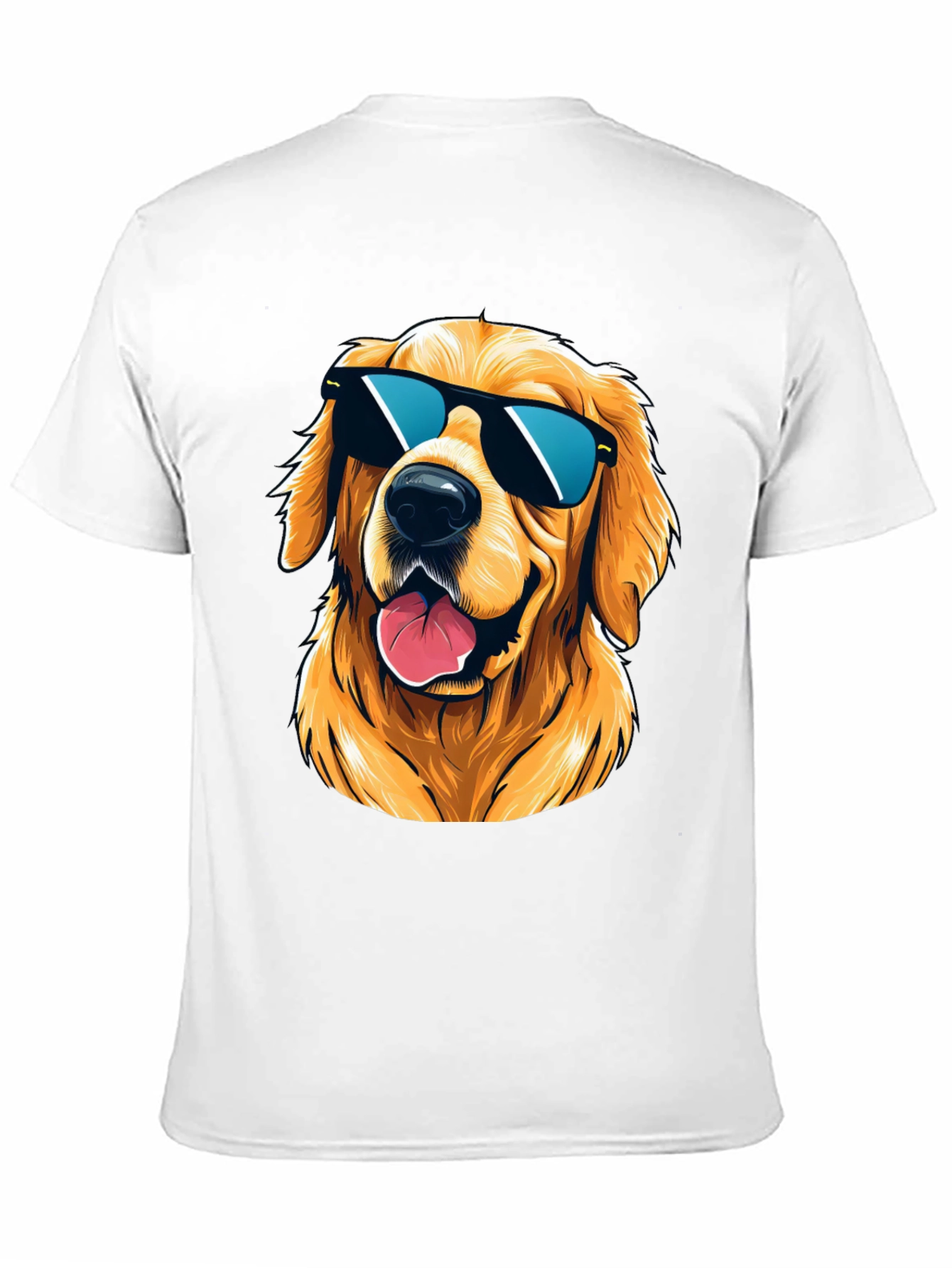 Black Cool Golden Retriever Sunglasses T-Shirt view 11
