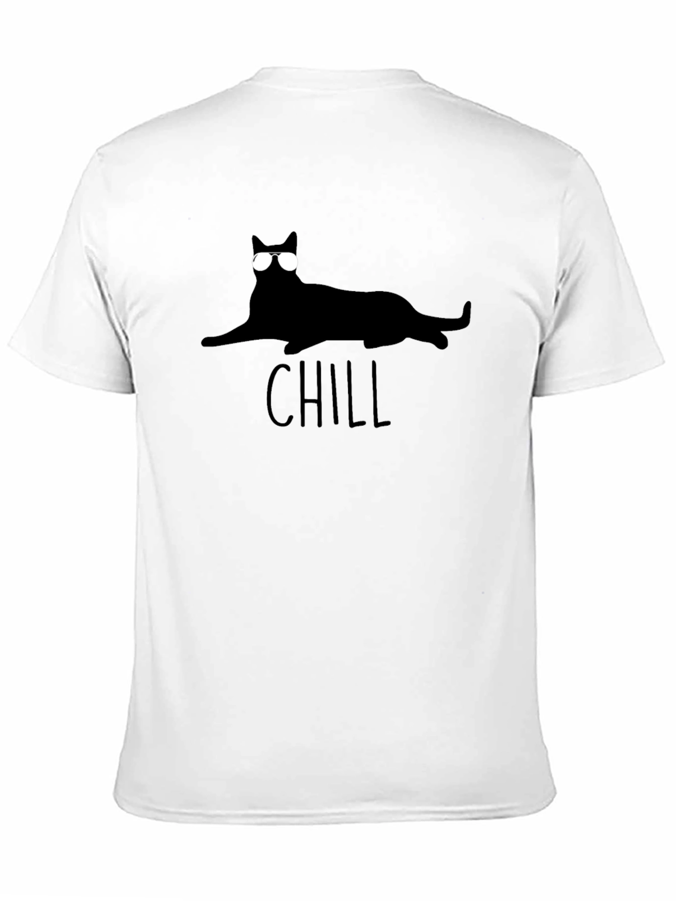 Black Chill Cat Tee - Cool Cat in Shades Black T-Shirt view 11