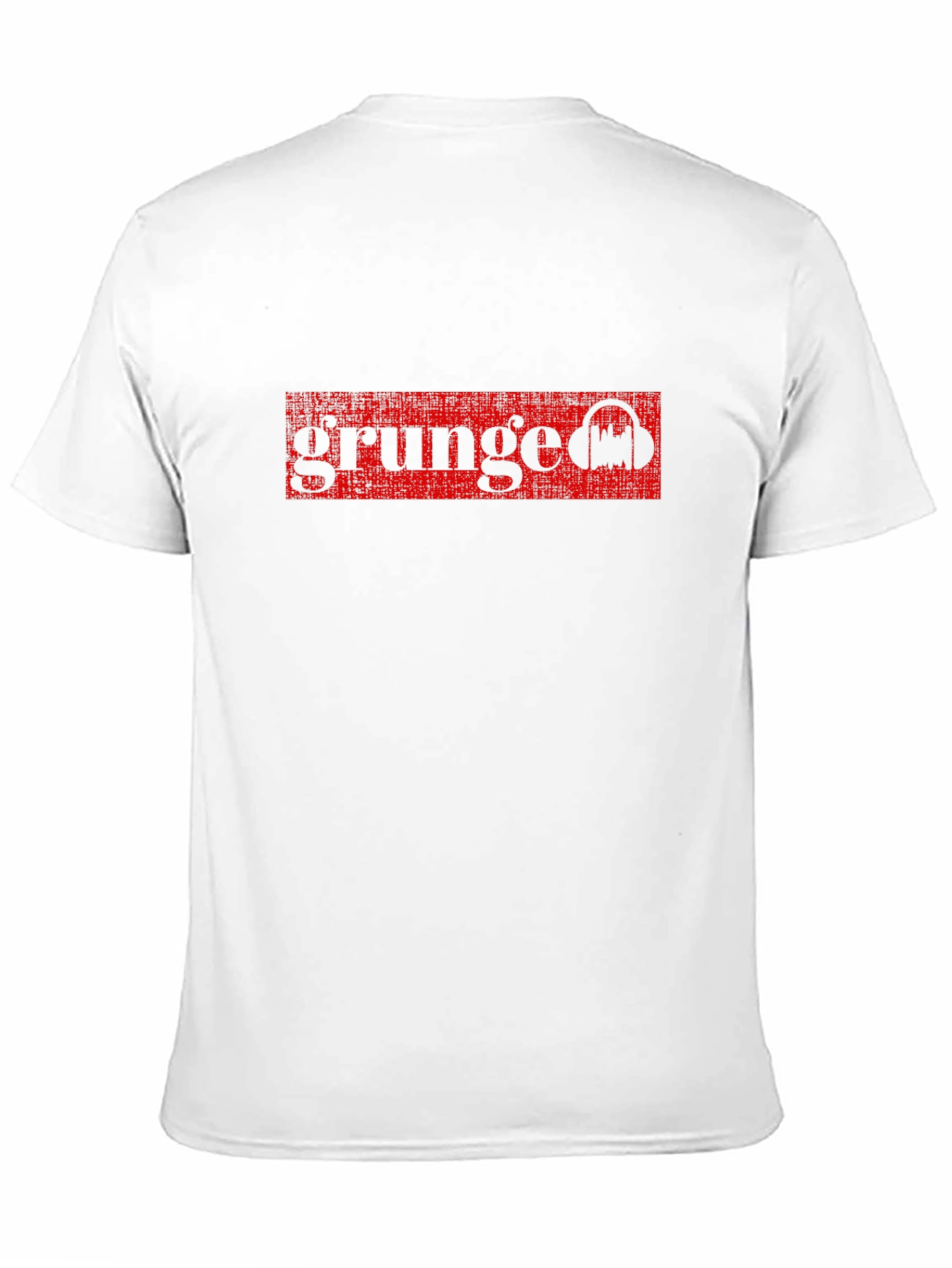 Black Grunge Music T-Shirt - Distressed Red Design on Black view 11