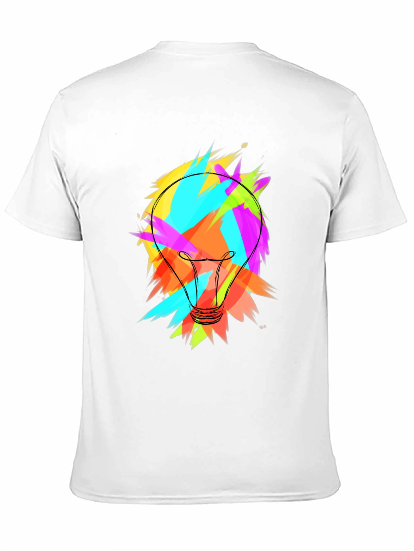 Black Colorful Lightbulb Graphic Tee - Soft Cotton Blend view 11