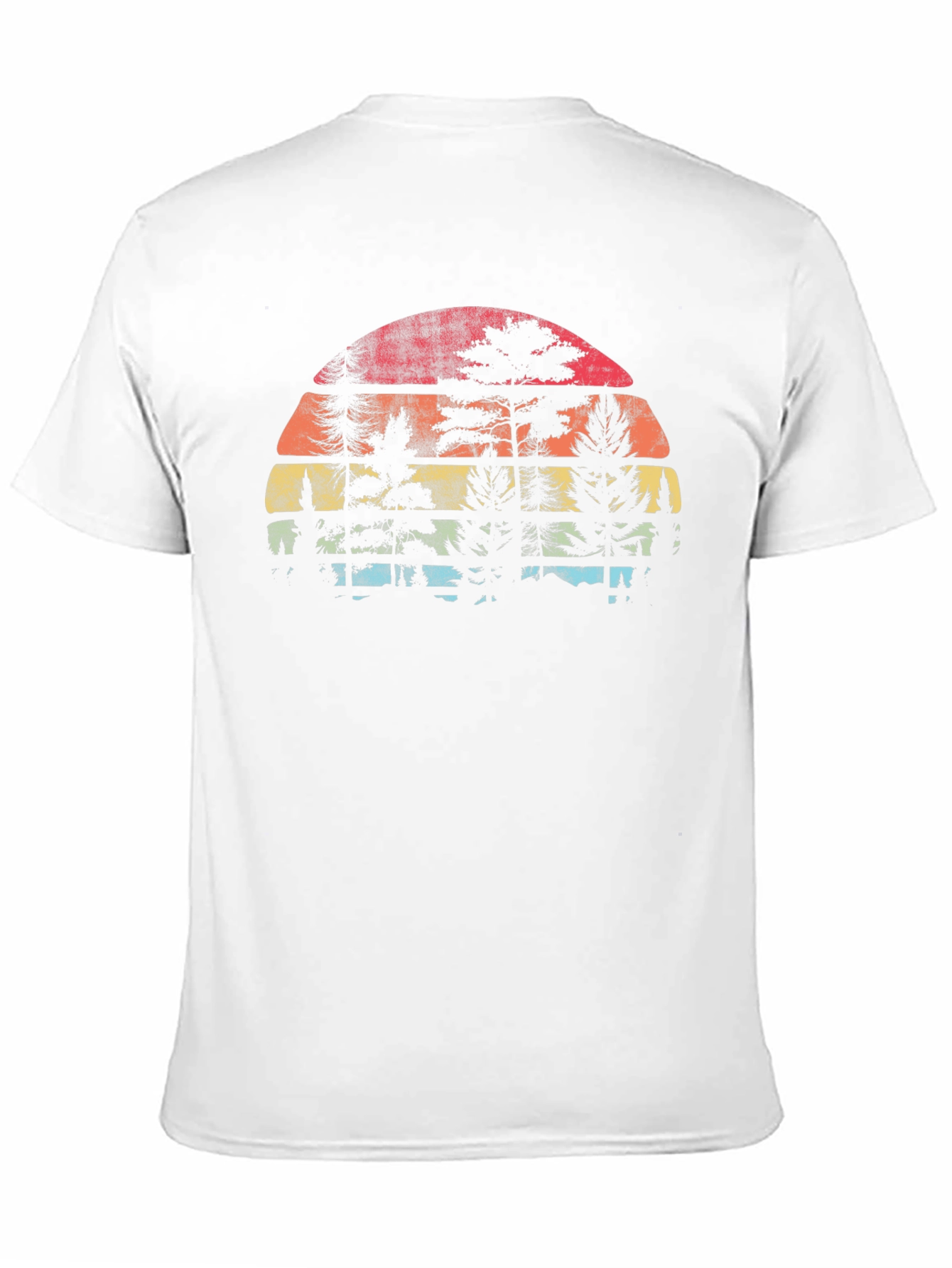 Black Retro Sunset Tree Silhouette T-Shirt view 11