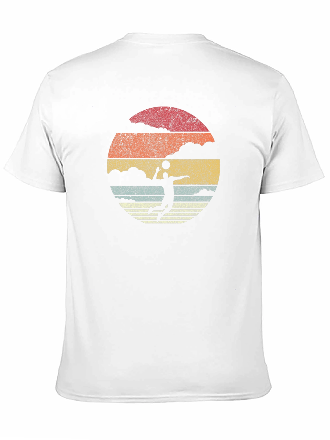 Black Retro Volleyball Sunset Graphic T-Shirt view 11