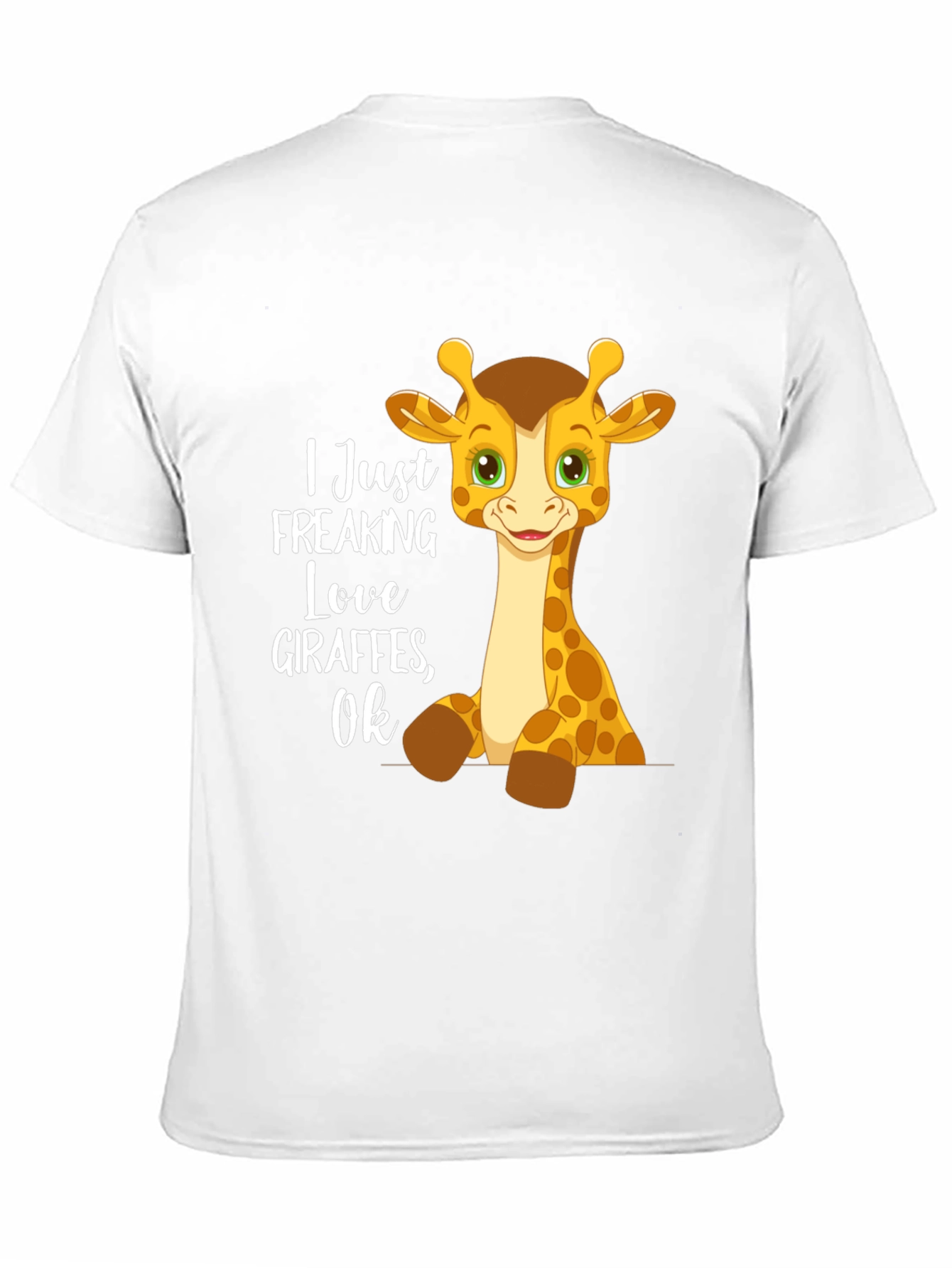 Black Giraffe Lover Graphic Tee - I Freaking Love Giraffes OK view 11