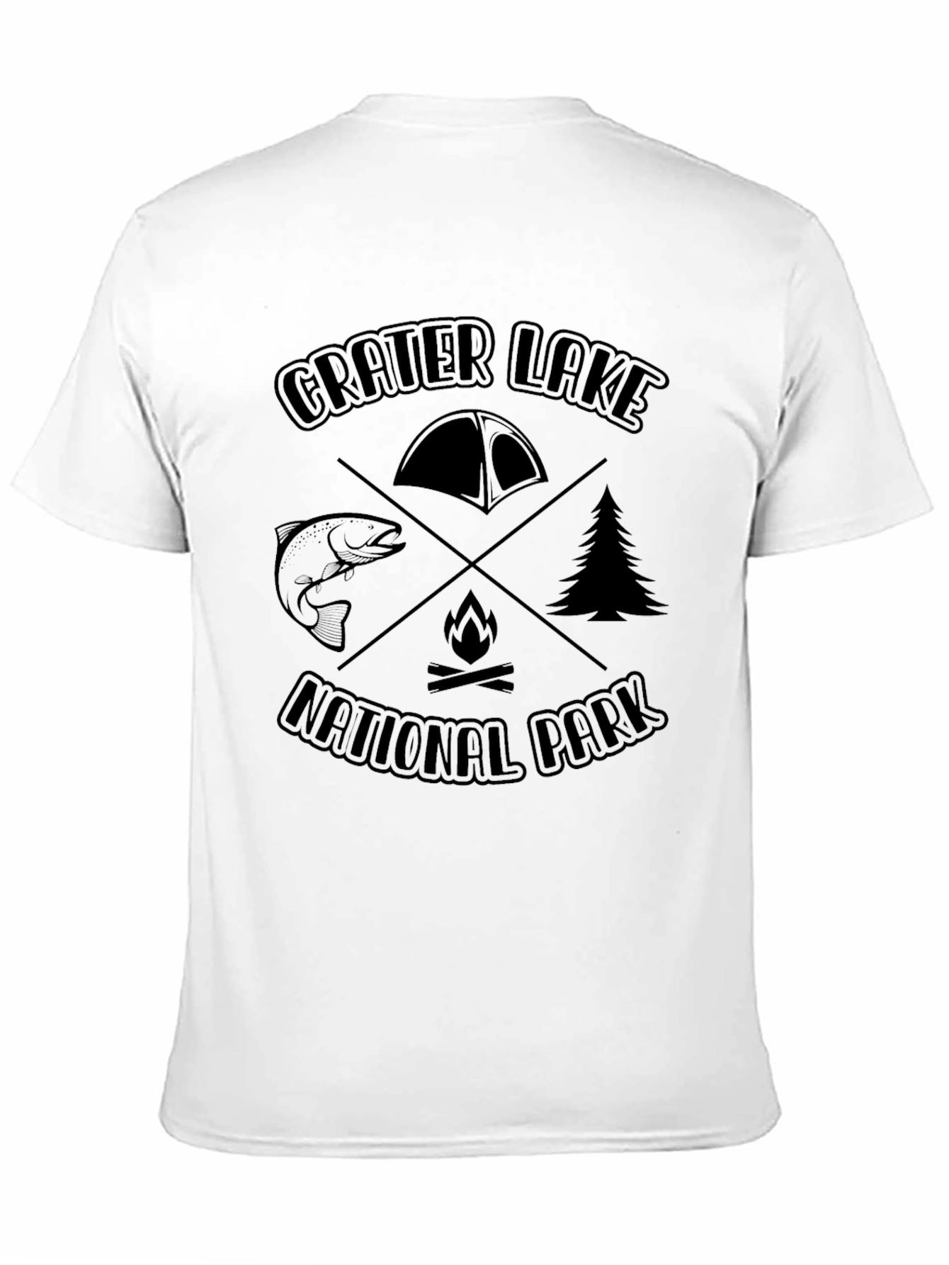 Black Crater Lake National Park Black Graphic Tee view 11