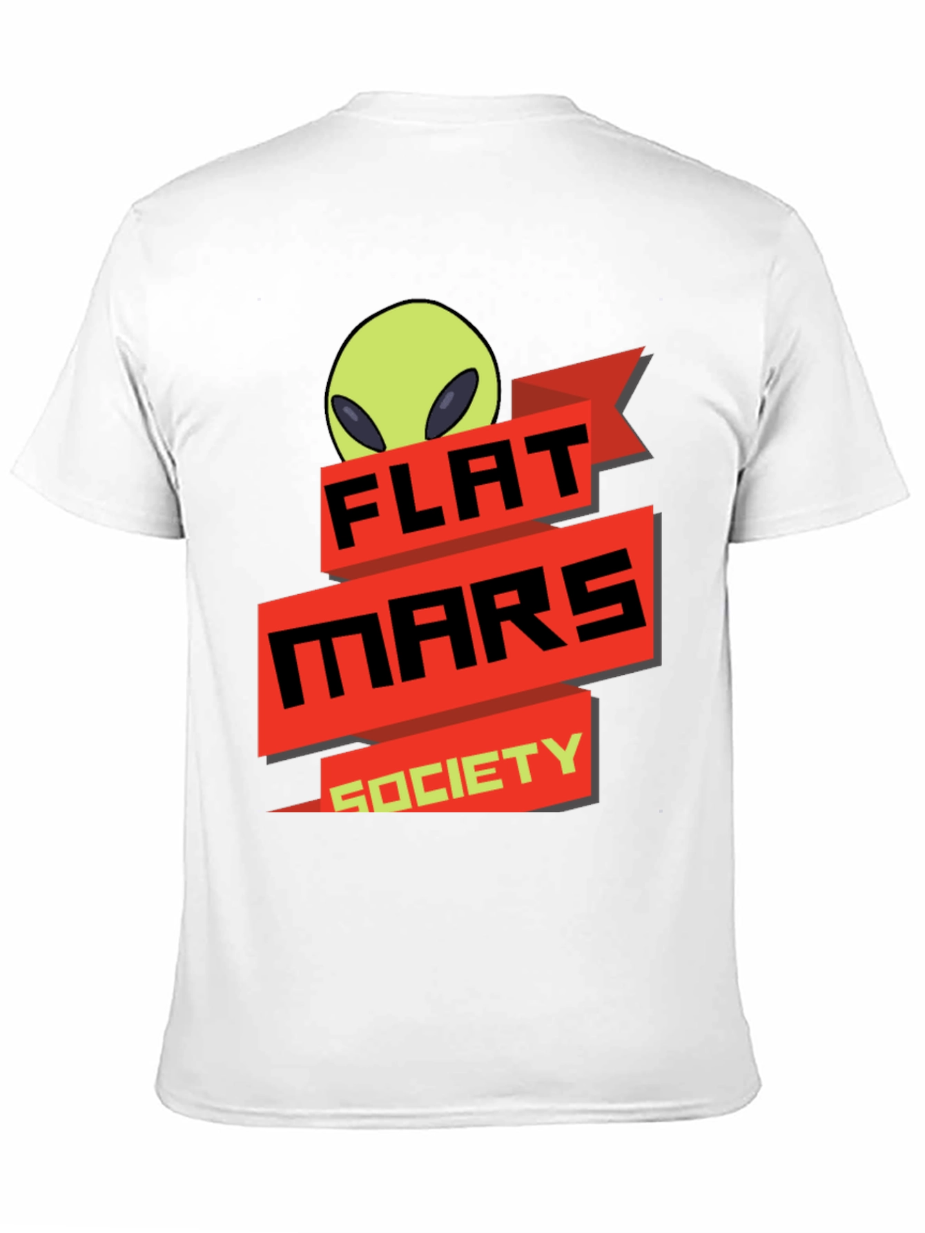 Black Flat Mars Society T-Shirt - Alien Graphic Tee view 11