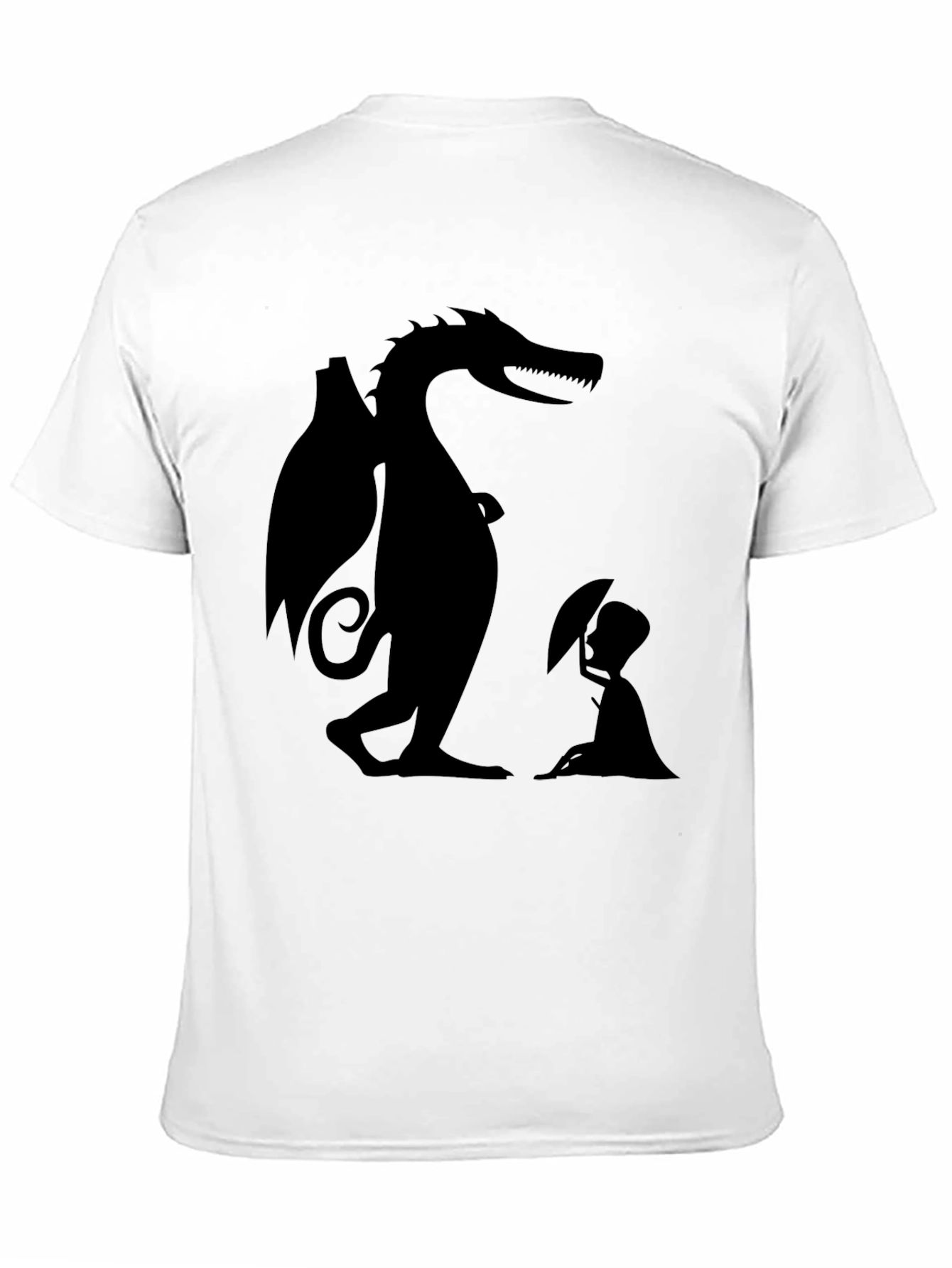 Black Dragon and Boy Graphic Tee - Black Cotton Blend view 11