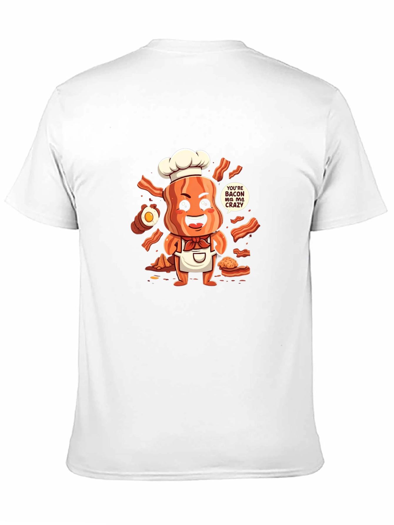 Black Funny Bacon Chef T-Shirt view 11